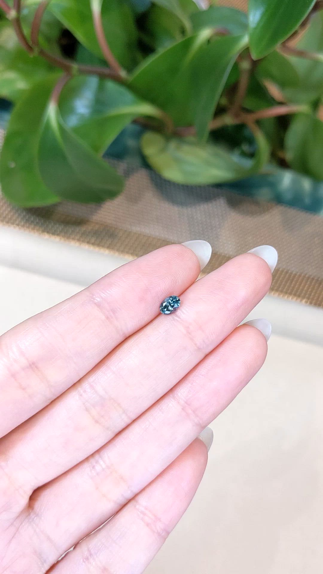 0.41 Ct. Bluish Green Sapphire from Montana Size Video