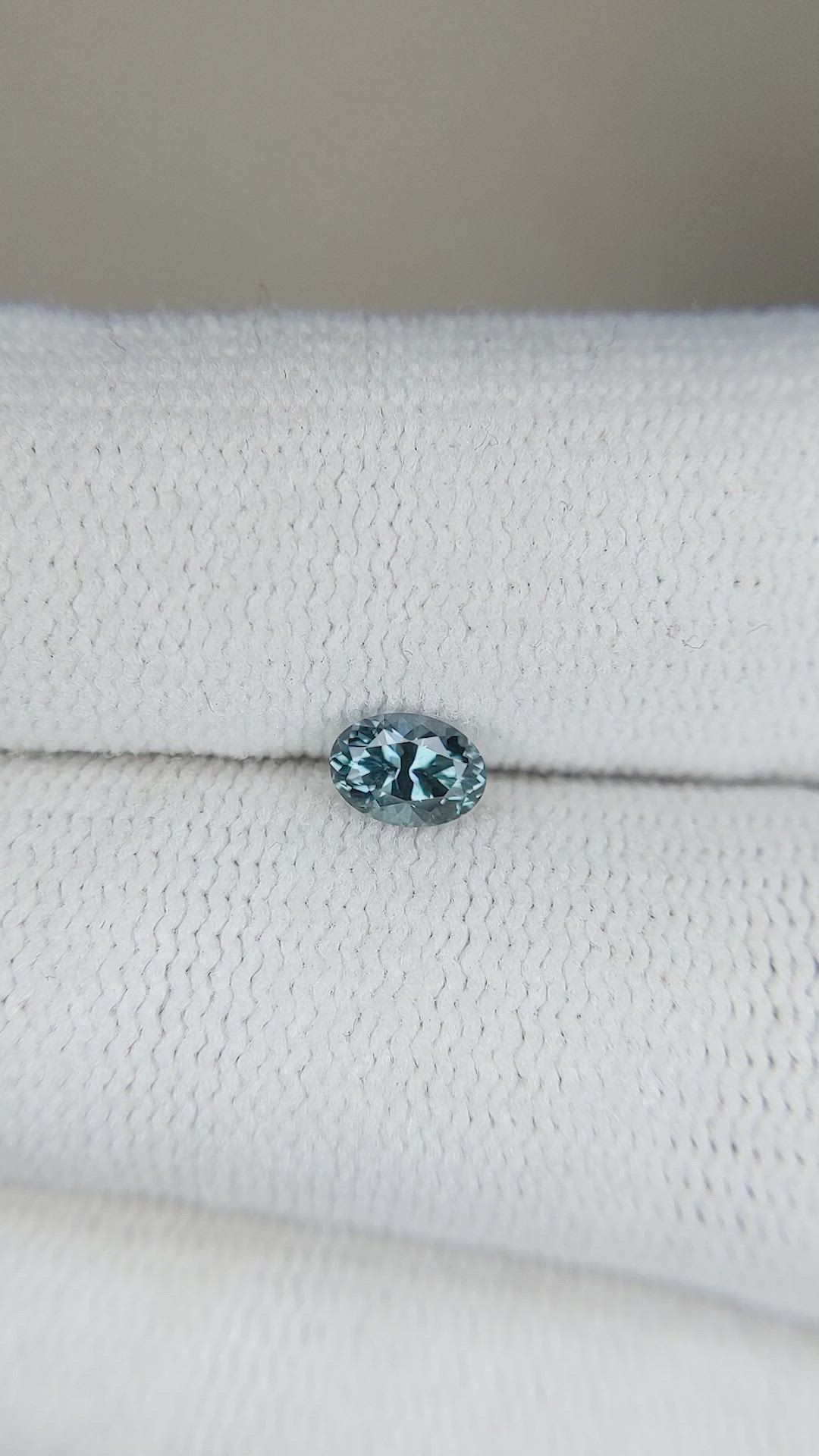 0.41 Ct. Bluish Green Sapphire from Montana Size Video