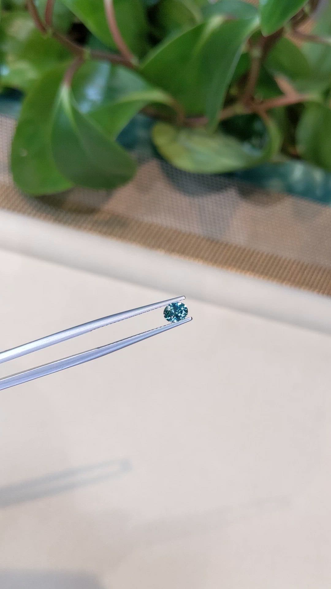 0.41 Ct. Bluish Green Sapphire from Montana Size Video