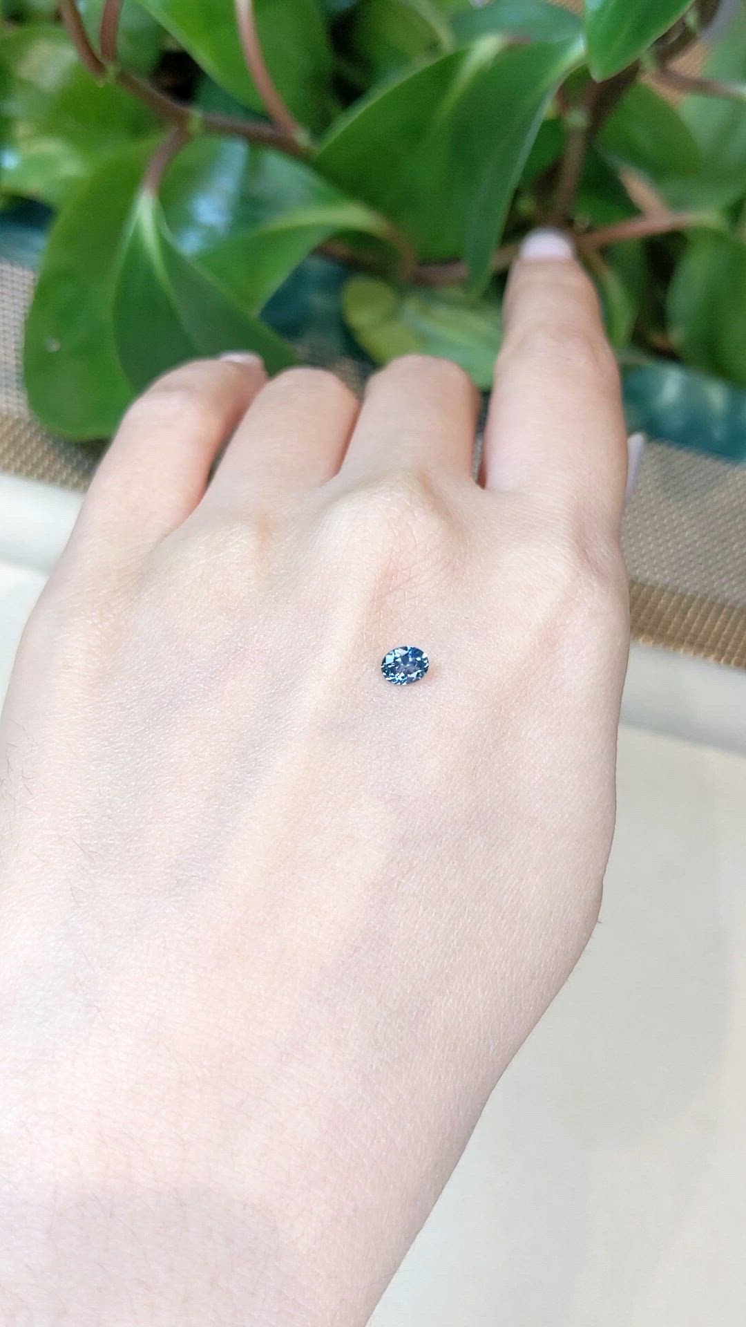 0.41 Ct. Bluish Green Sapphire from Montana Size Video