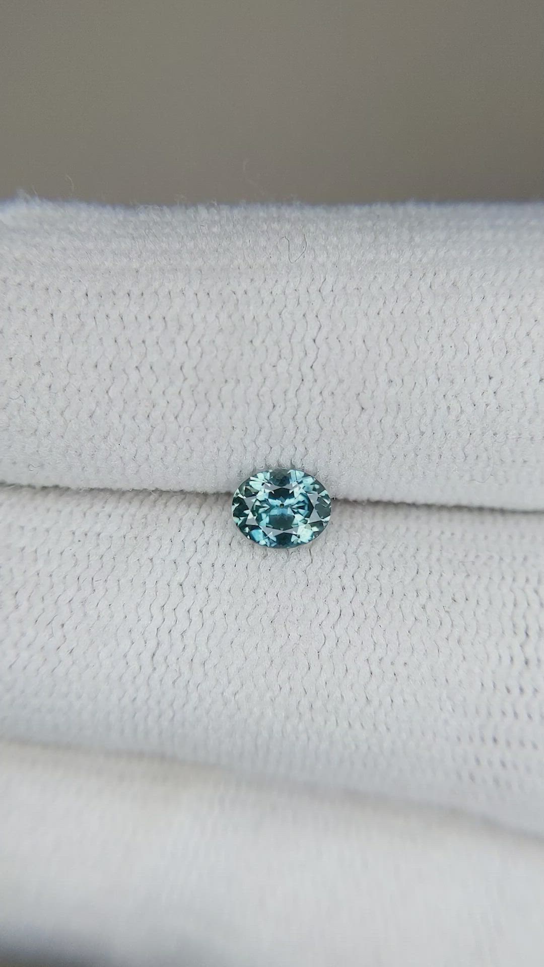 0.41 Ct. Bluish Green Sapphire from Montana Size Video