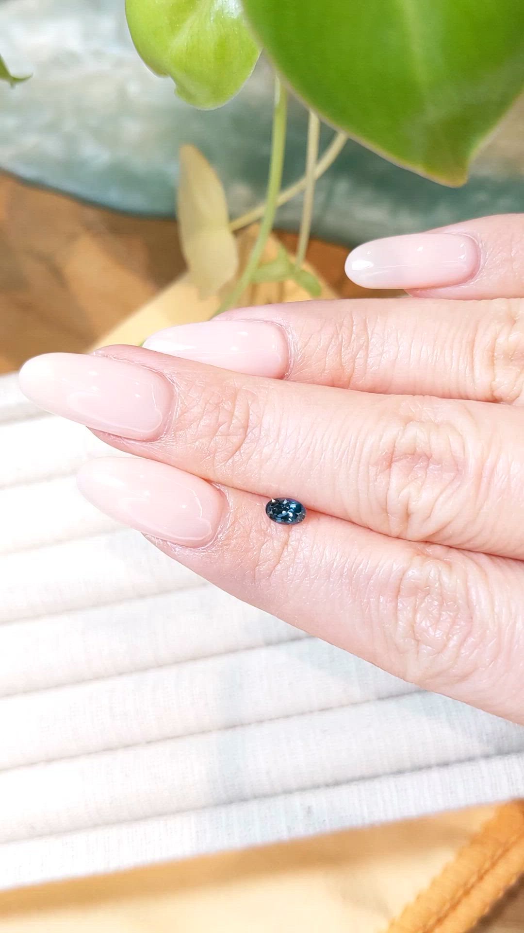 0.41 Ct. Greenish Blue Sapphire from Montana Size Video