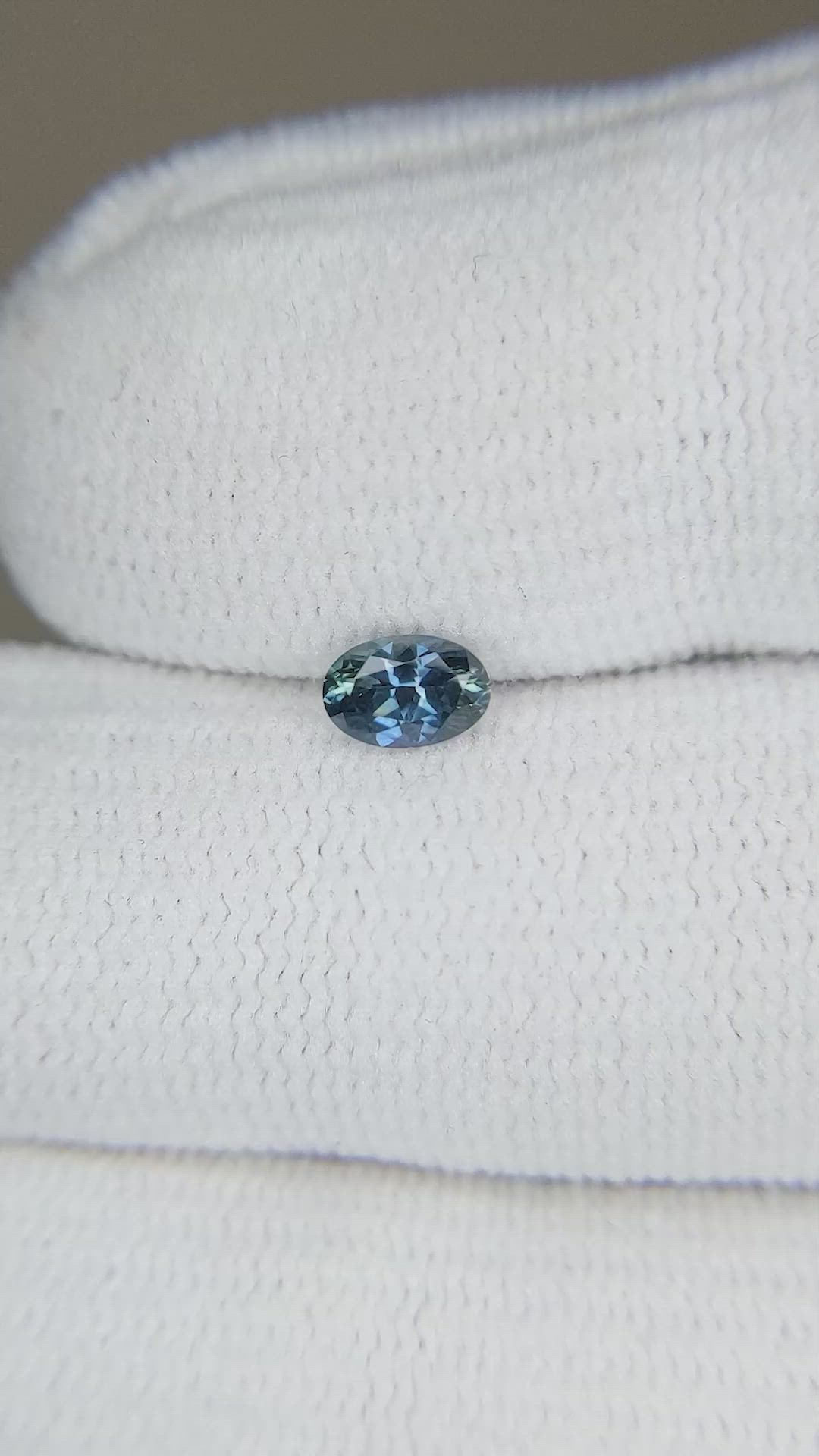 0.41 Ct. Greenish Blue Sapphire from Montana Size Video
