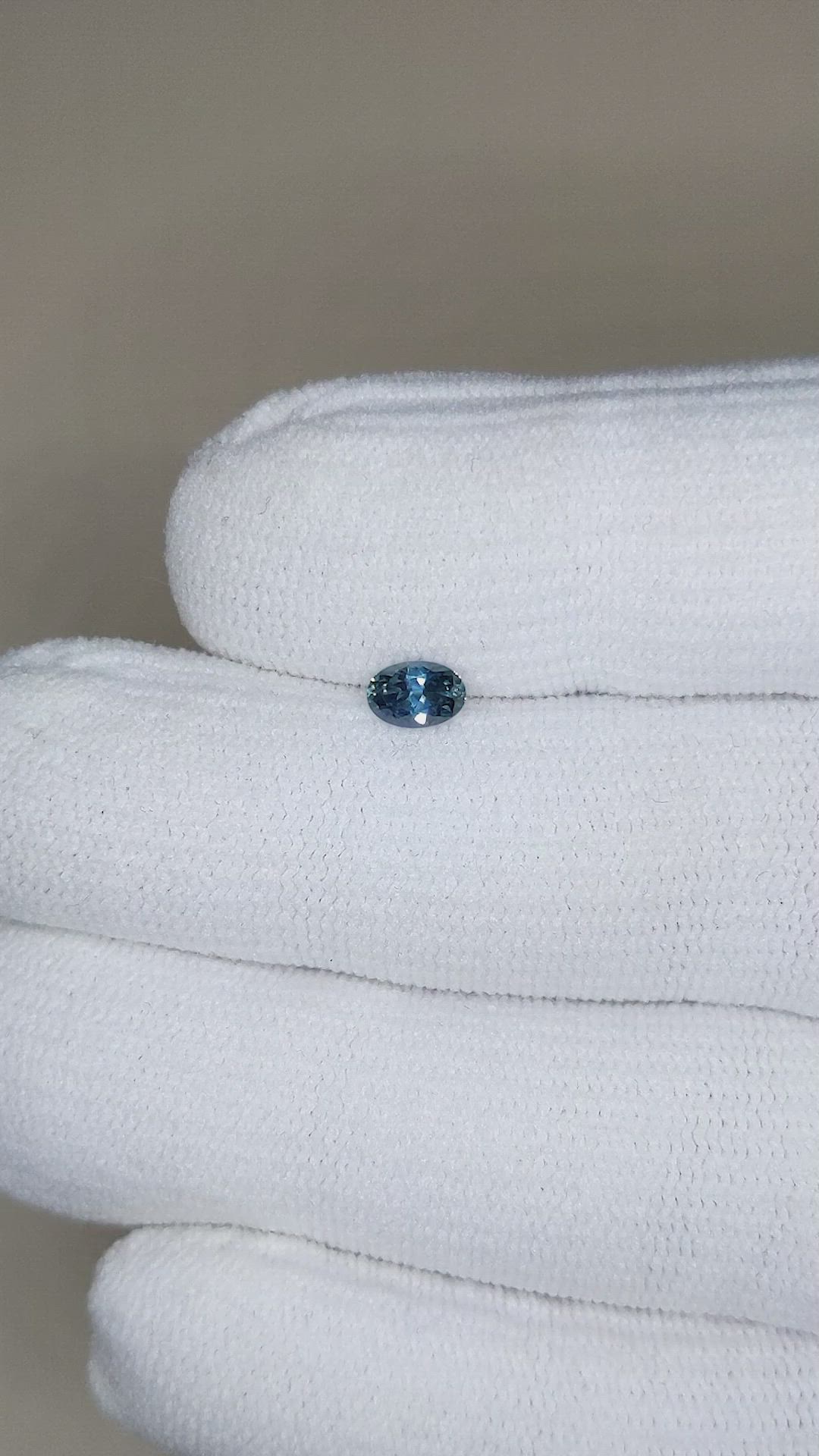 0.41 Ct. Greenish Blue Sapphire from Montana Size Video