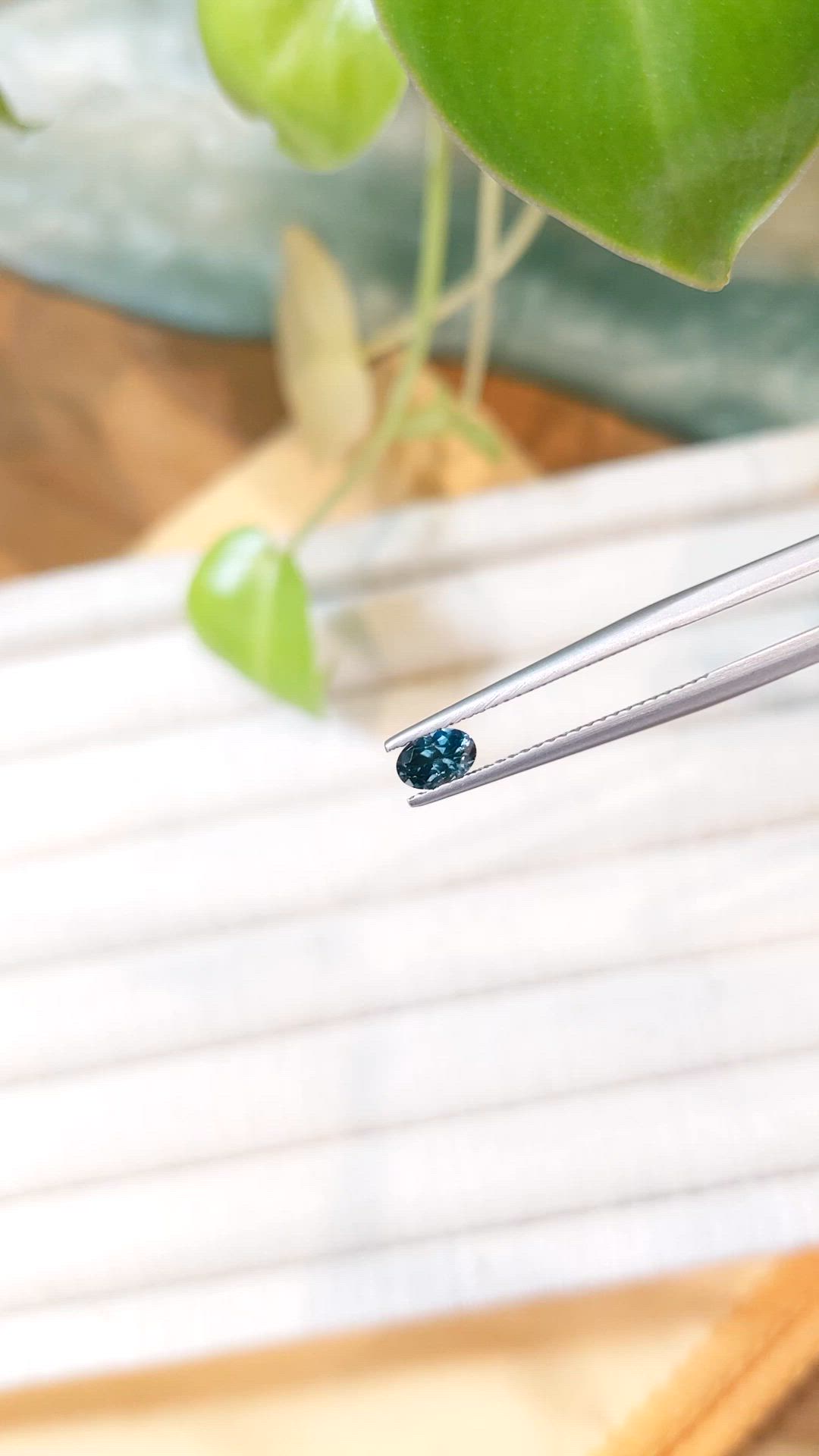 0.41 Ct. Greenish Blue Sapphire from Montana Size Video