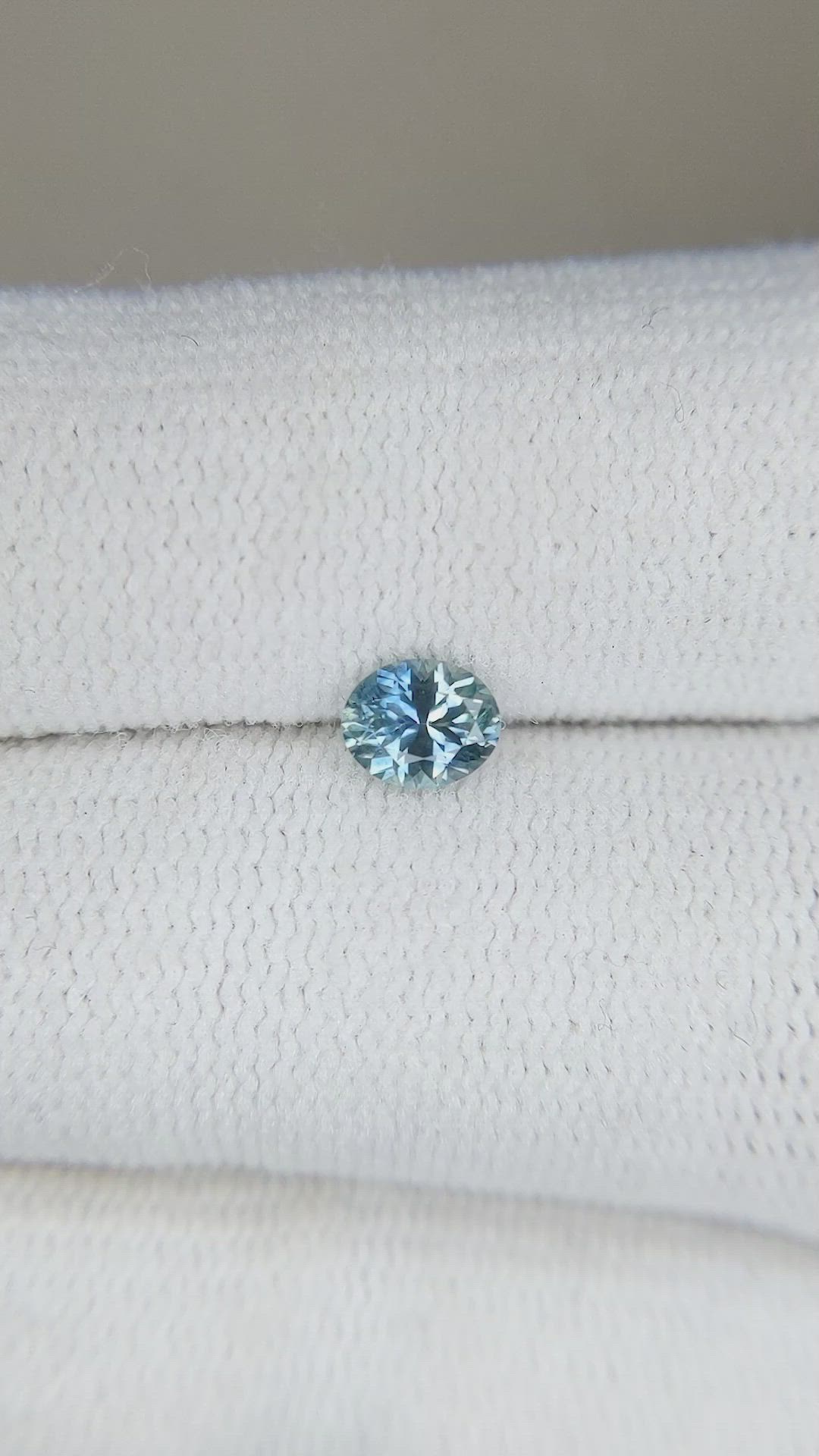 0.42 Ct. Greenish Blue Sapphire from Montana Size Video