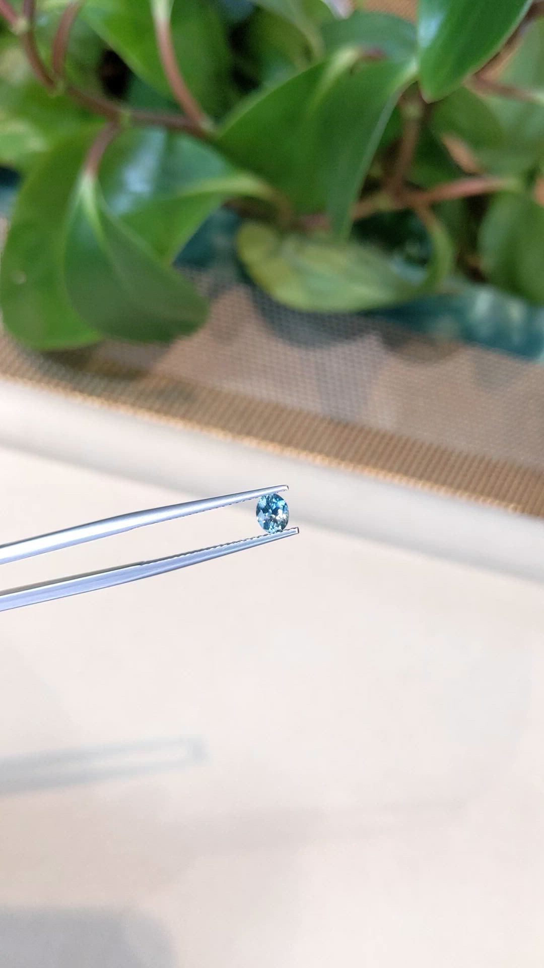 0.42 Ct. Greenish Blue Sapphire from Montana Size Video