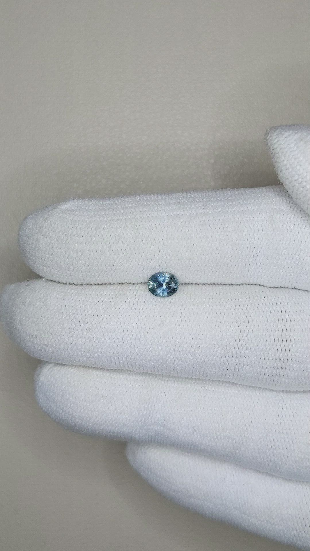 0.42 Ct. Greenish Blue Sapphire from Montana Size Video