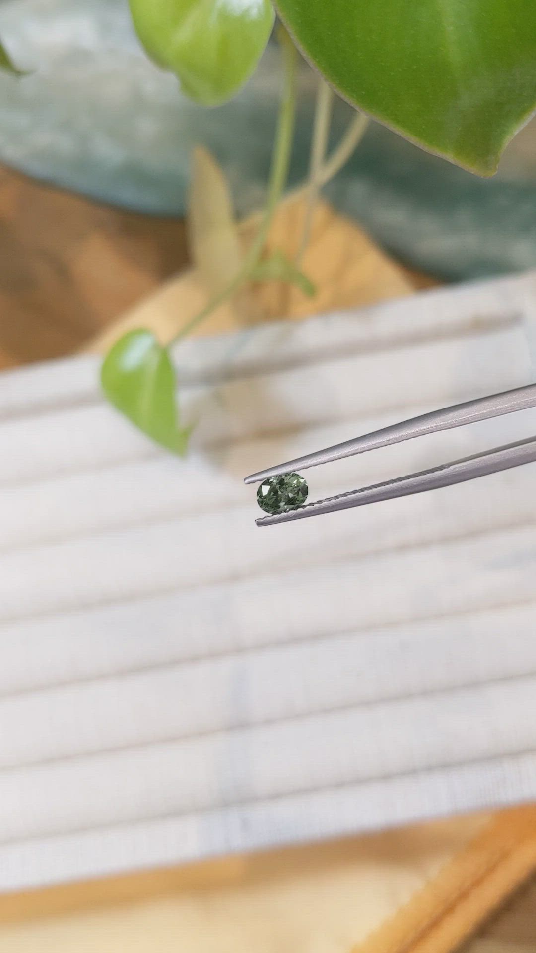 0.42 Ct. Green Sapphire from Montana Size Video