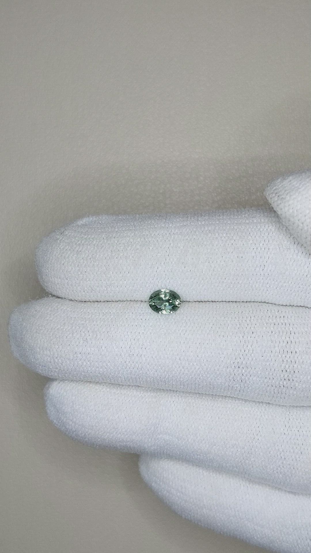 0.42 Ct. Green Sapphire from Montana Size Video