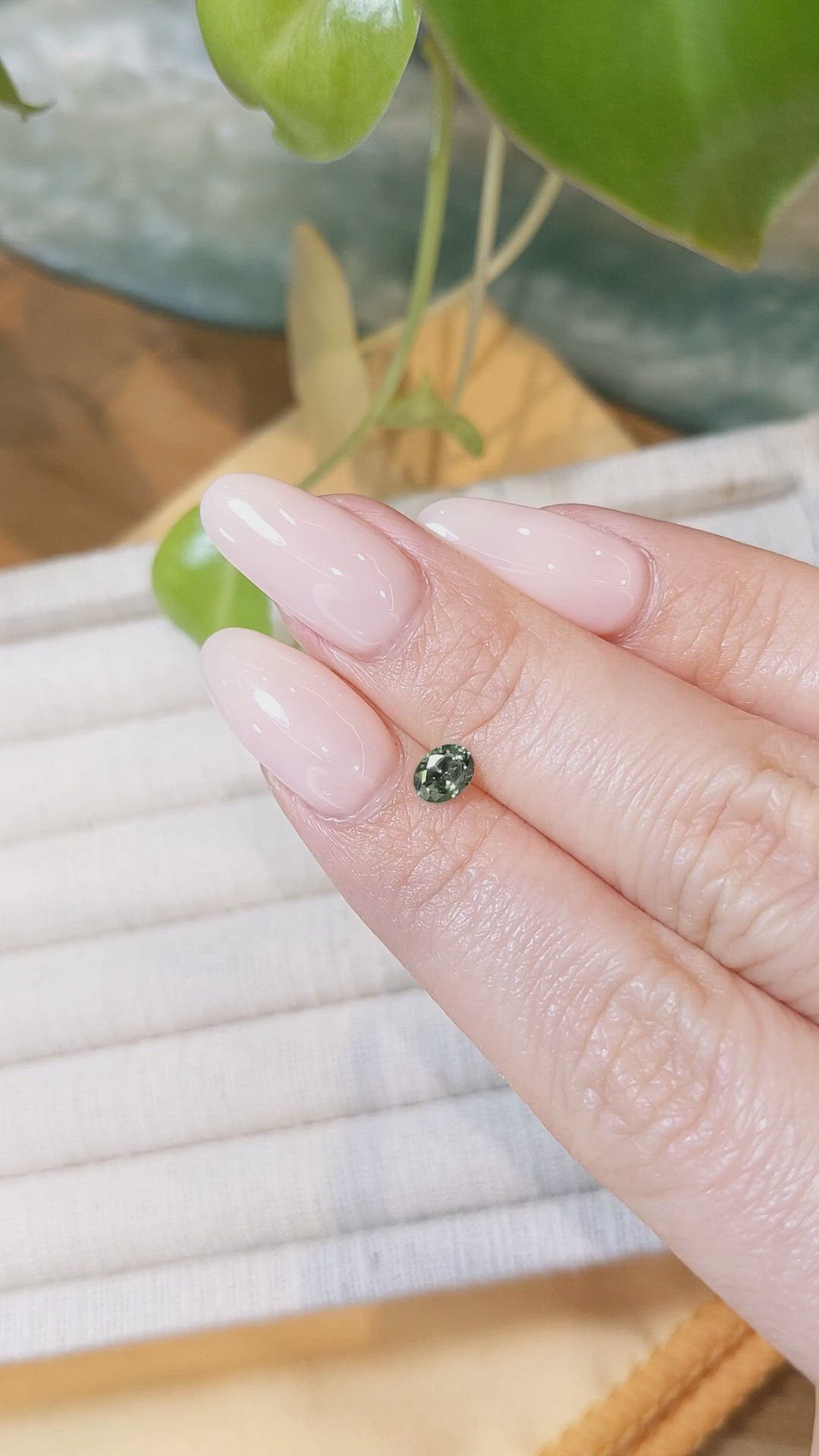 0.42 Ct. Green Sapphire from Montana Size Video