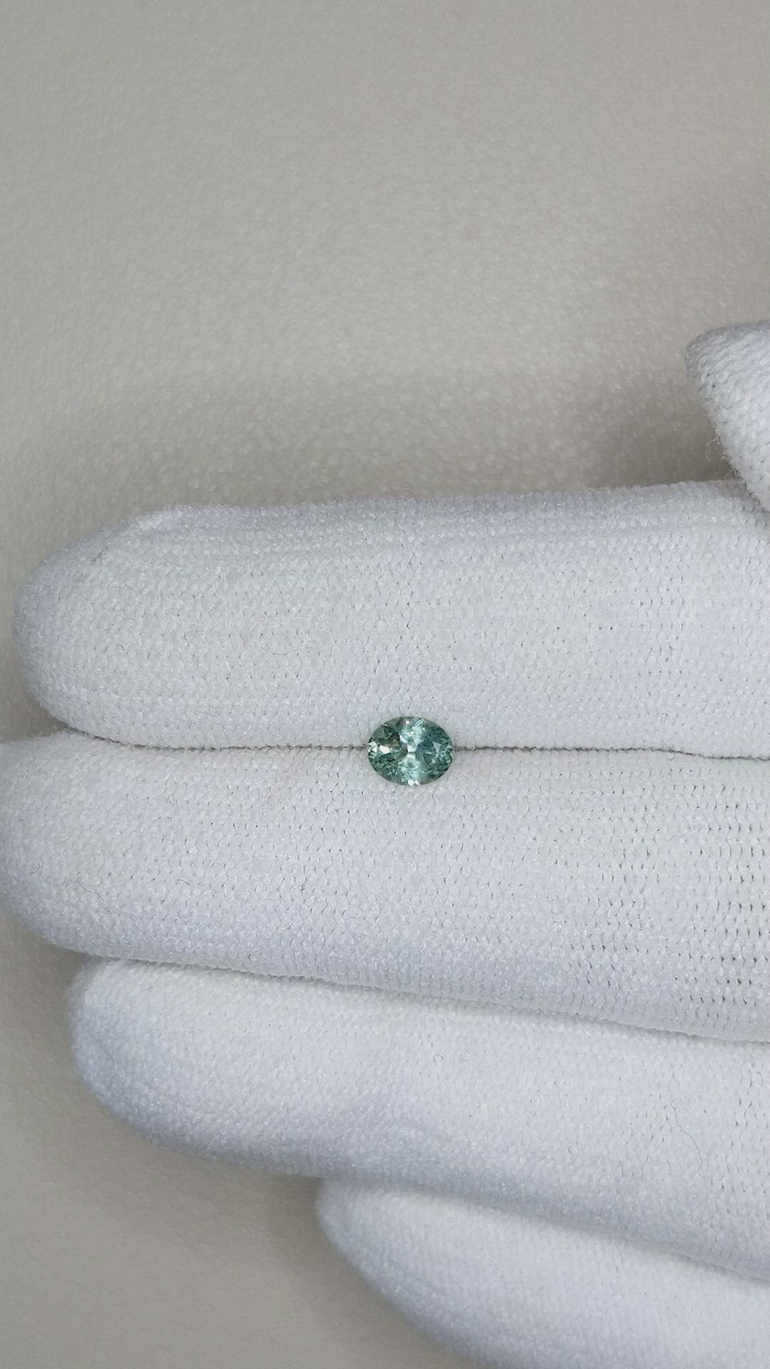 0.42 Ct. Bluish Green Sapphire from Montana Size Video