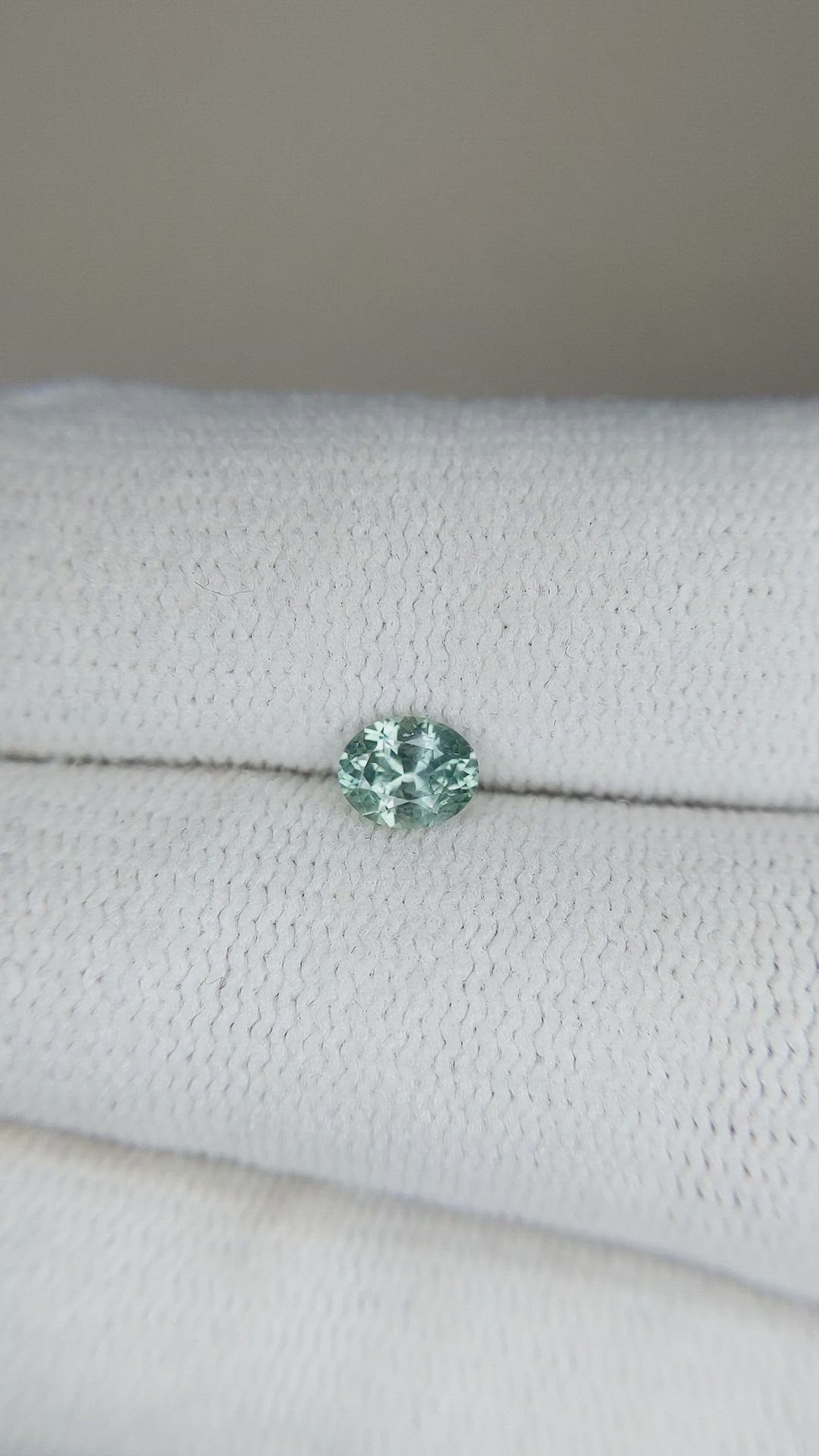 0.42 Ct. Bluish Green Sapphire from Montana Size Video