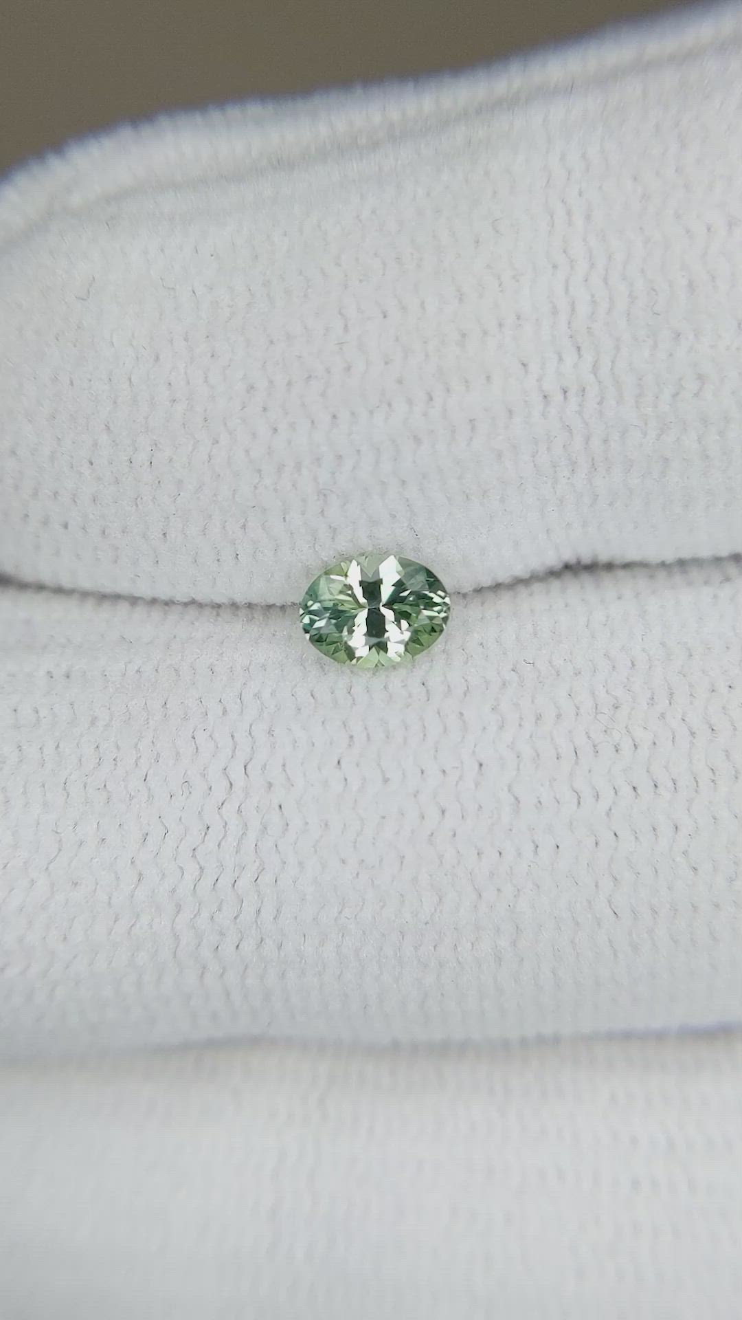 0.42 Ct. Green Sapphire from Montana Size Video