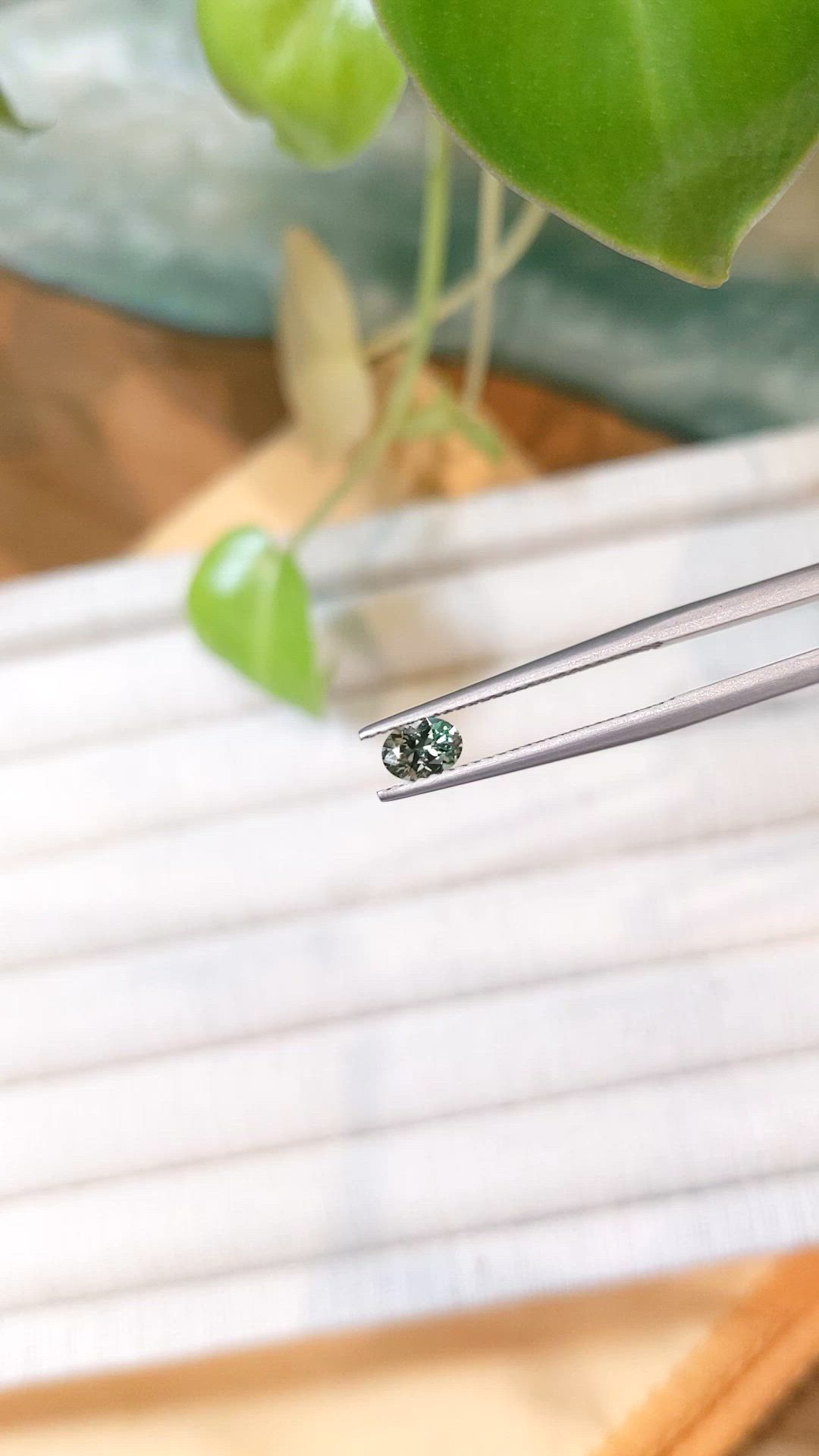 0.42 Ct. Green Sapphire from Montana Size Video