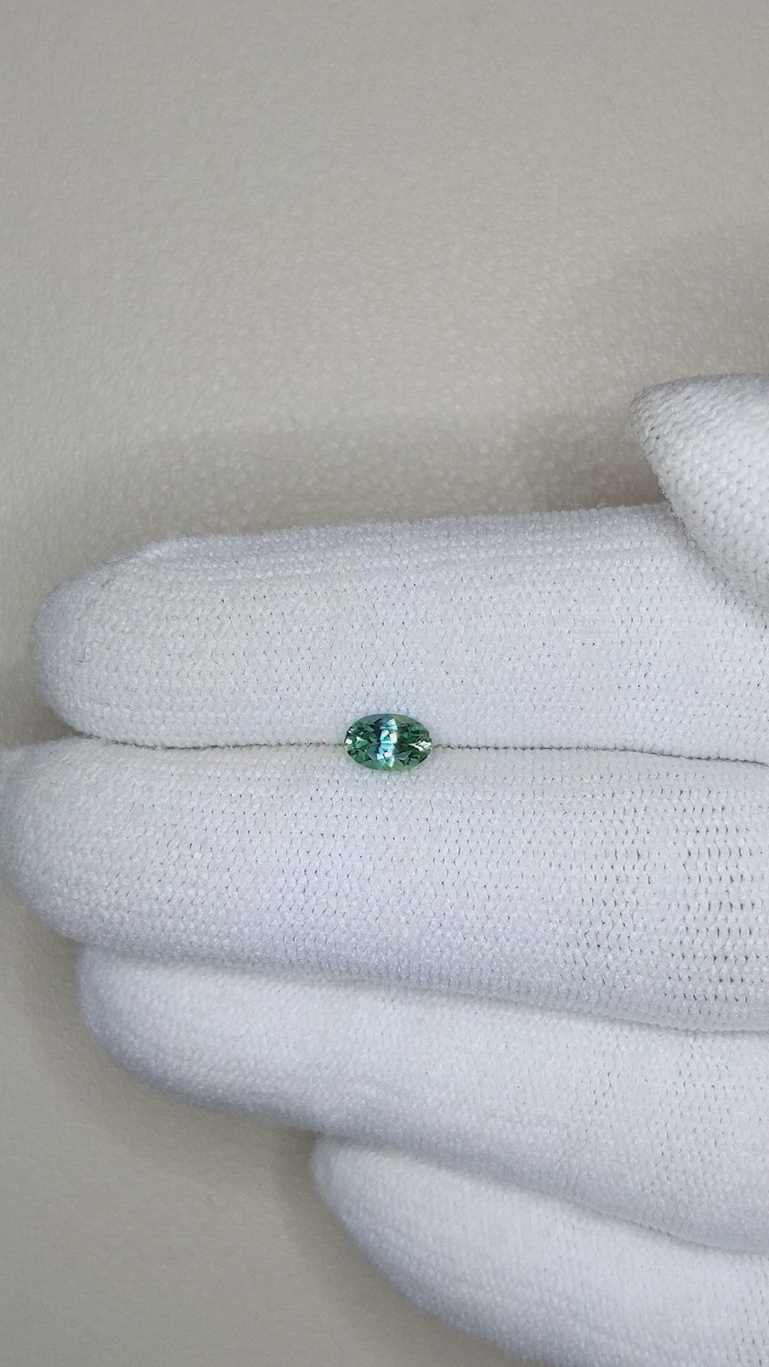 0.43 Ct. Green Sapphire from Montana Size Video