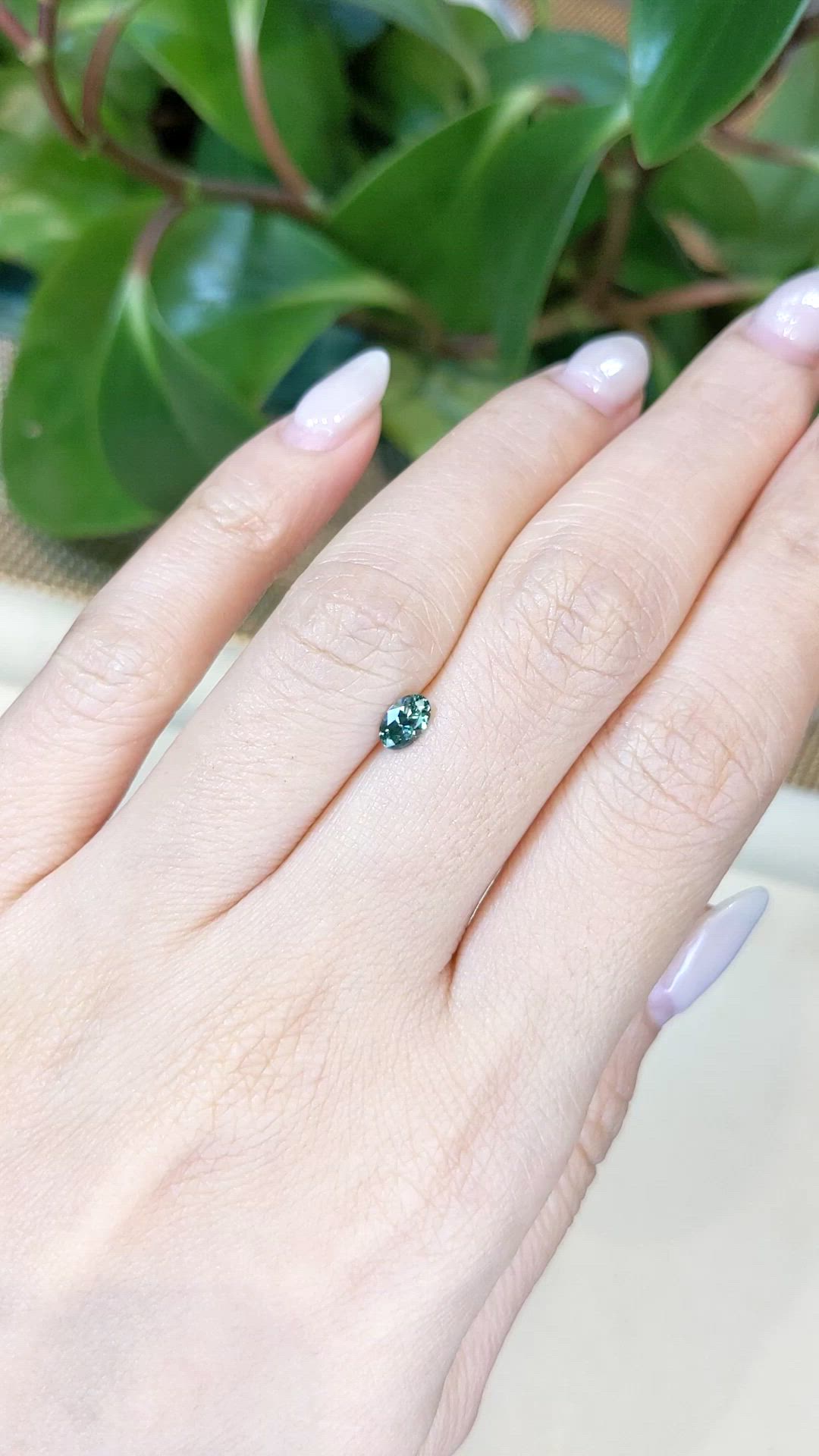 0.43 Ct. Green Sapphire from Montana Size Video