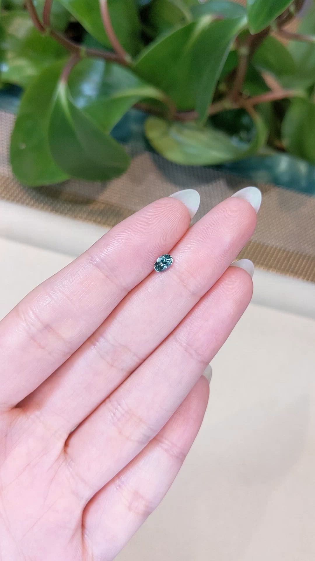 0.43 Ct. Greenish Blue Sapphire from Montana Size Video