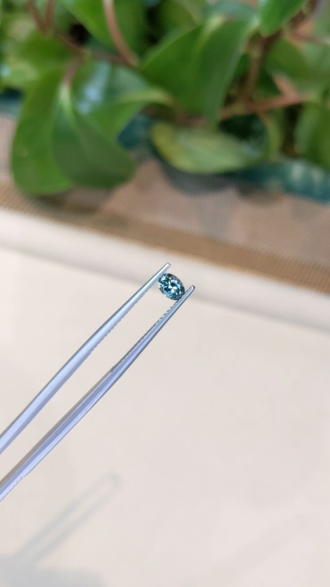 0.43 Ct. Greenish Blue Sapphire from Montana Size Video