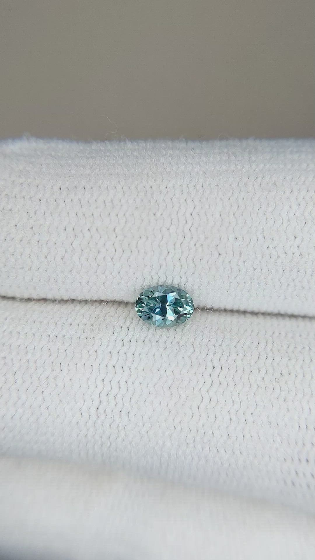 0.43 Ct. Greenish Blue Sapphire from Montana Size Video