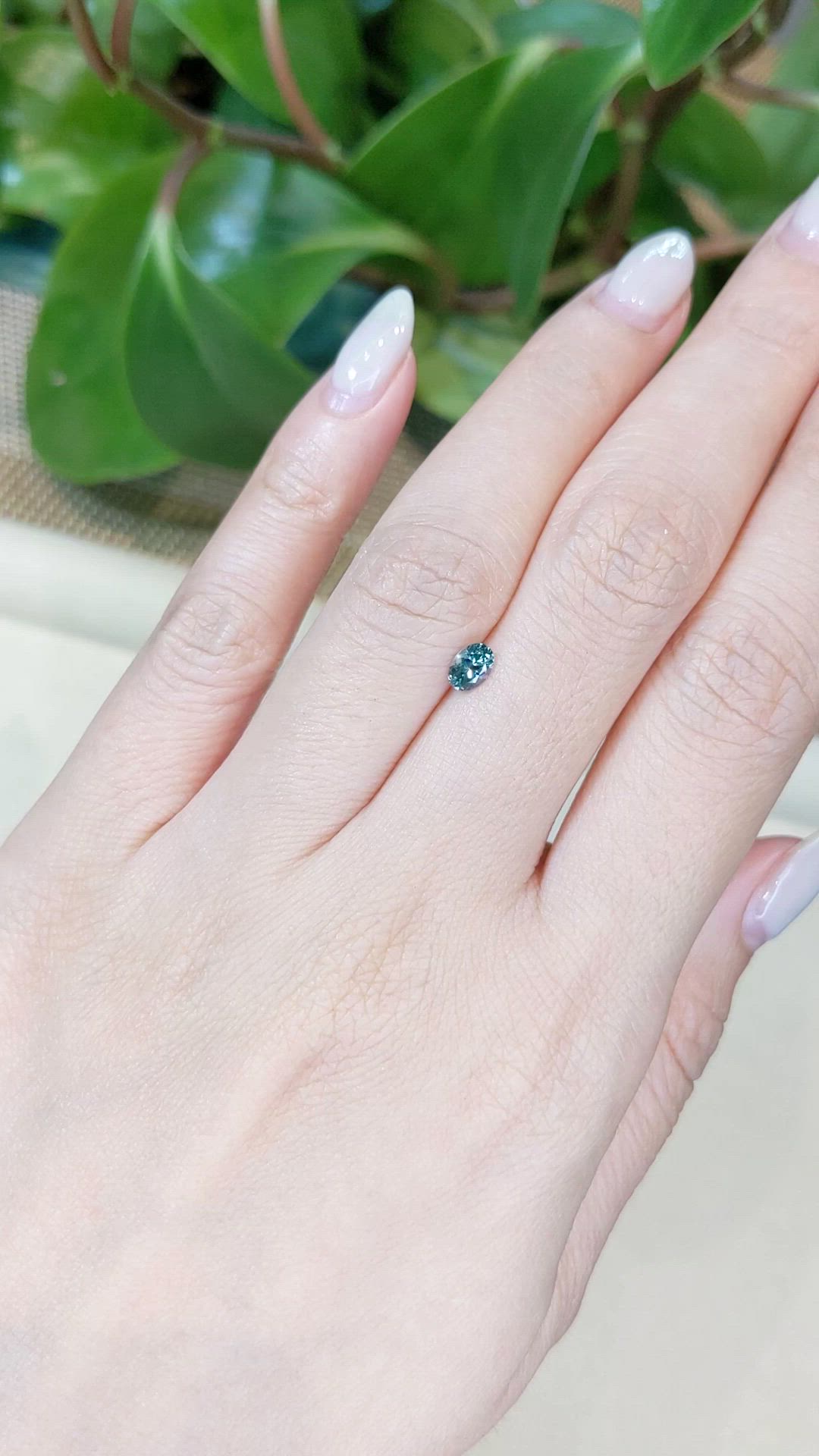 0.43 Ct. Greenish Blue Sapphire from Montana Size Video