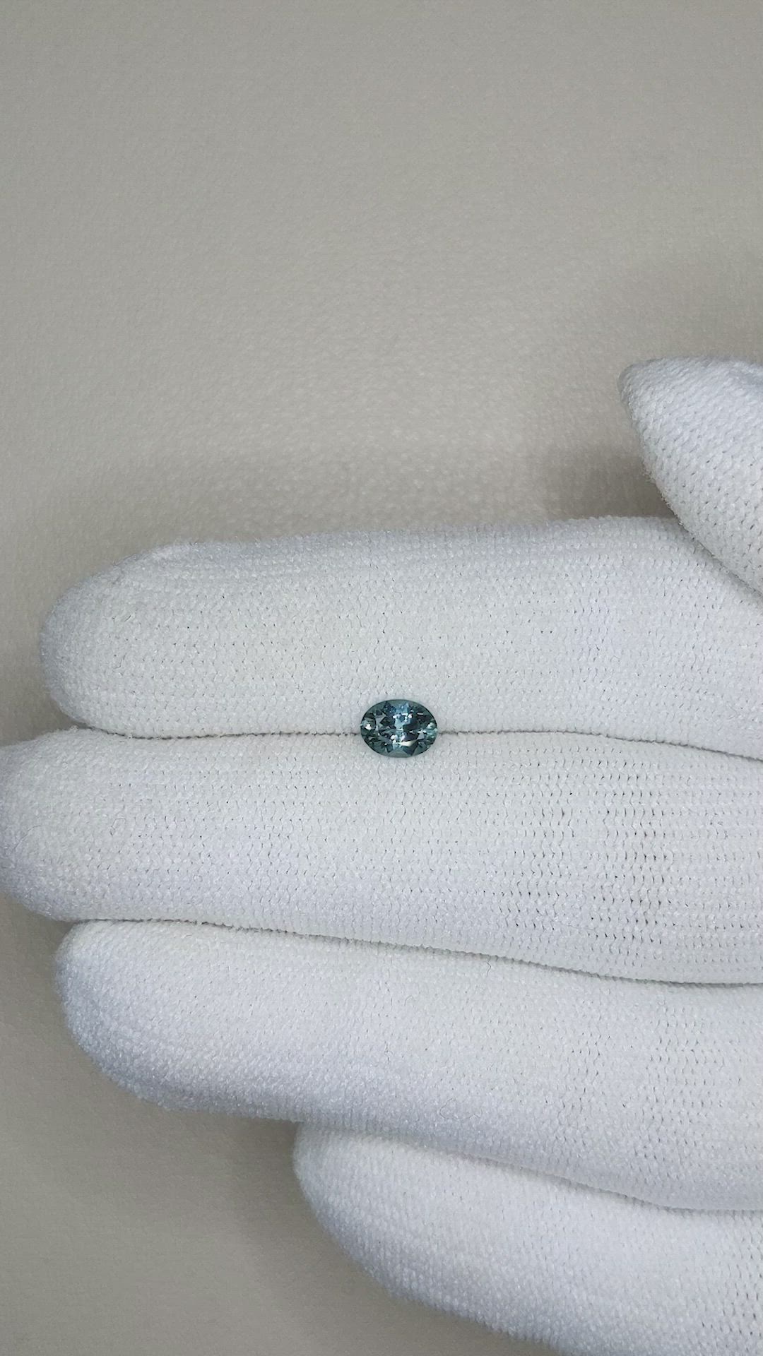 0.43 Ct. Bluish Green Sapphire from Montana Size Video