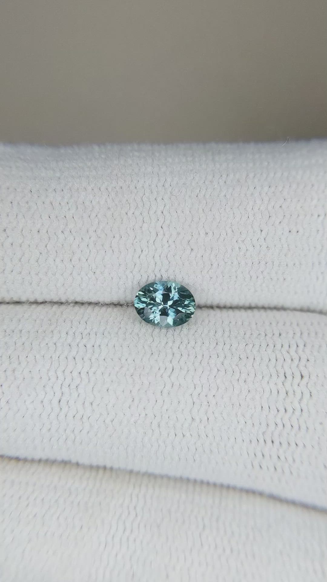 0.43 Ct. Bluish Green Sapphire from Montana Size Video