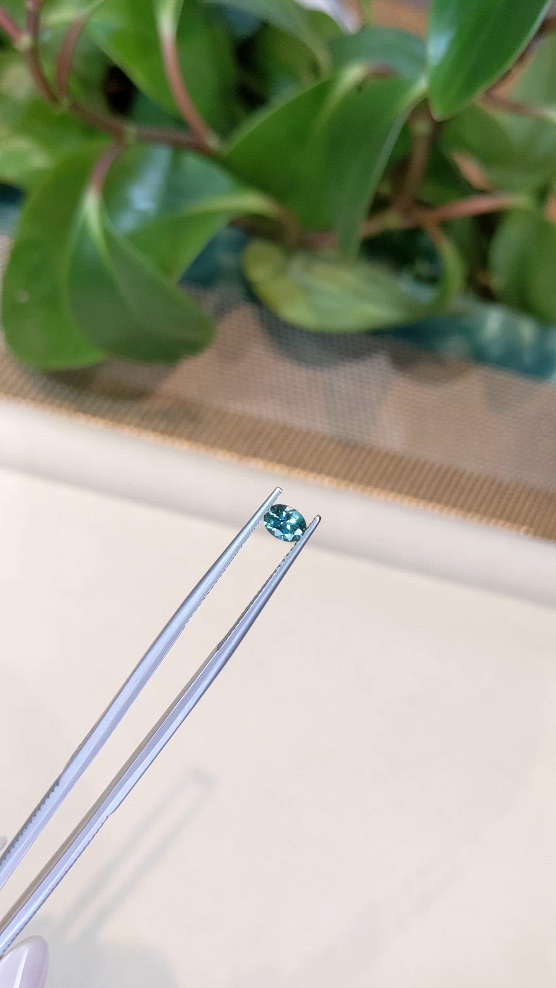 0.43 Ct. Bluish Green Sapphire from Montana Size Video