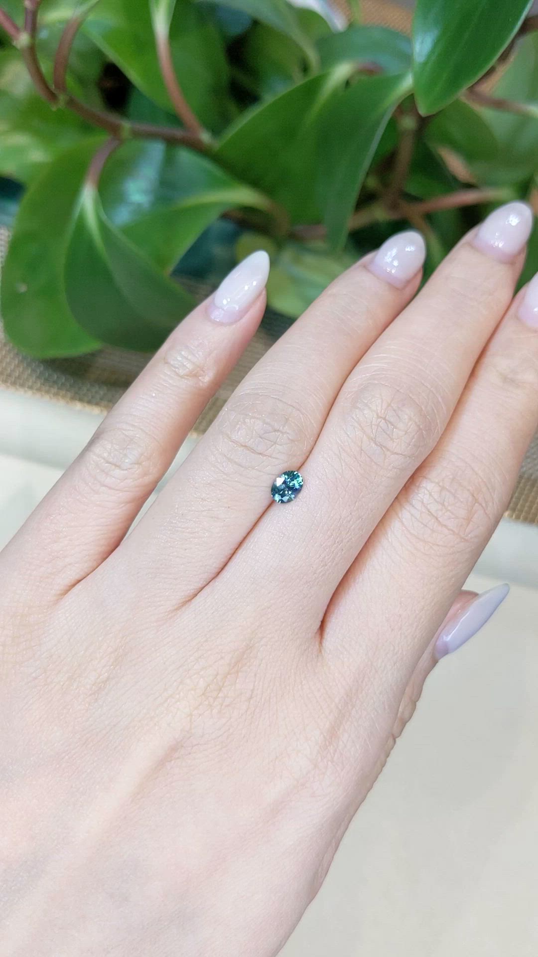 0.43 Ct. Bluish Green Sapphire from Montana Size Video