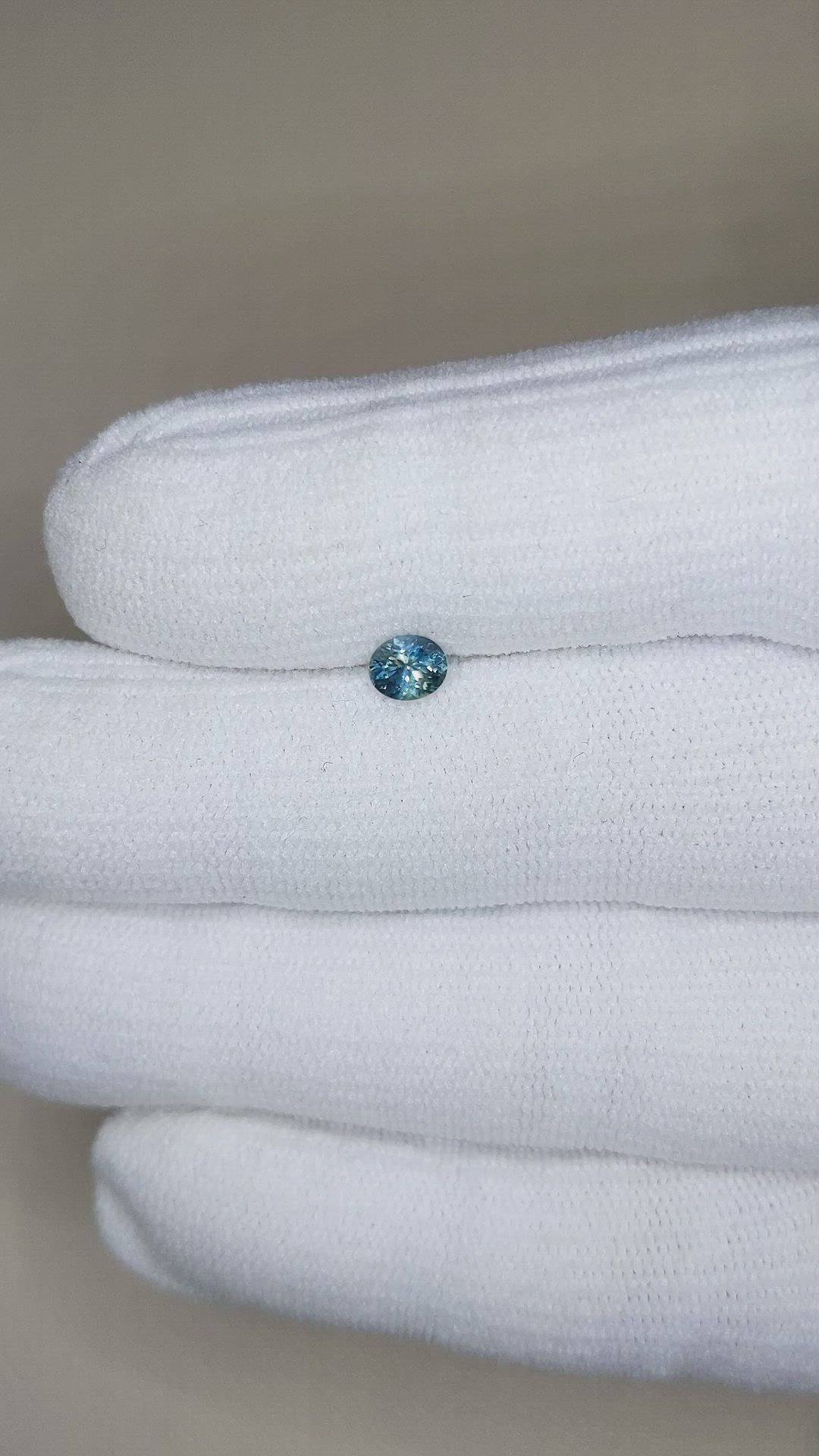 0.43 Ct. Greenish Blue Sapphire from Montana Size Video