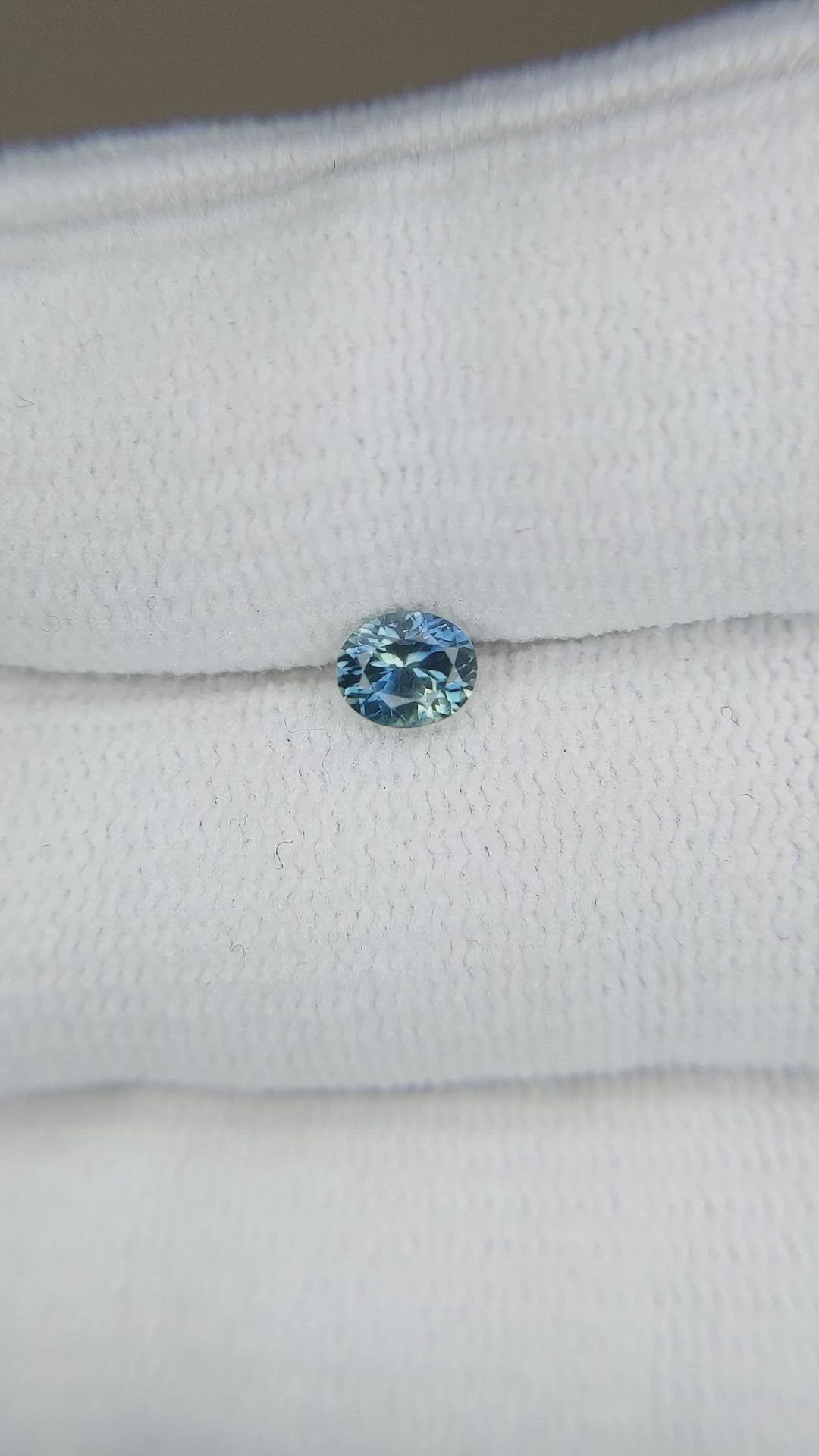 0.43 Ct. Greenish Blue Sapphire from Montana Size Video