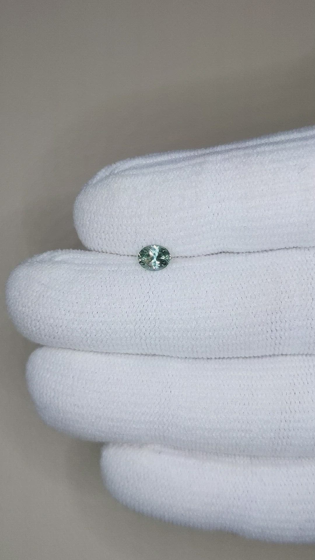 0.43 Ct. Green Sapphire from Montana Size Video