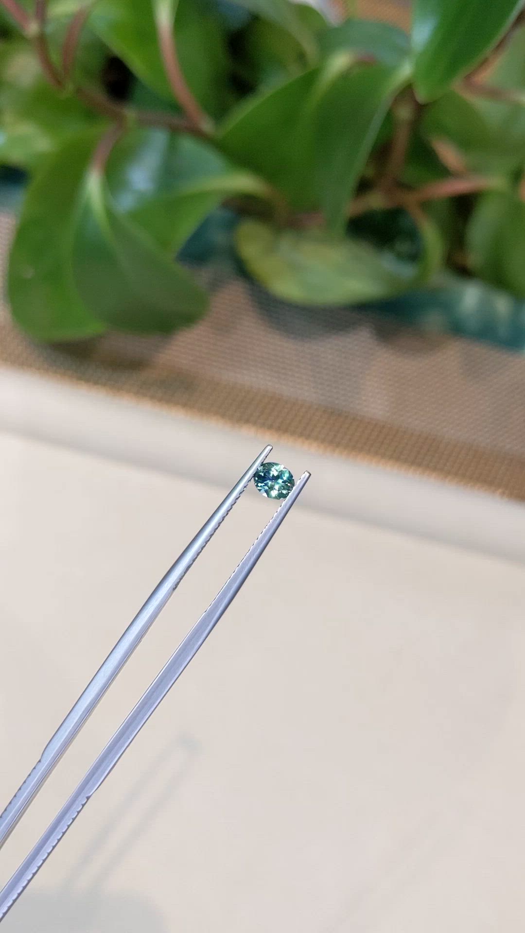 0.43 Ct. Bluish Green Sapphire from Montana Size Video