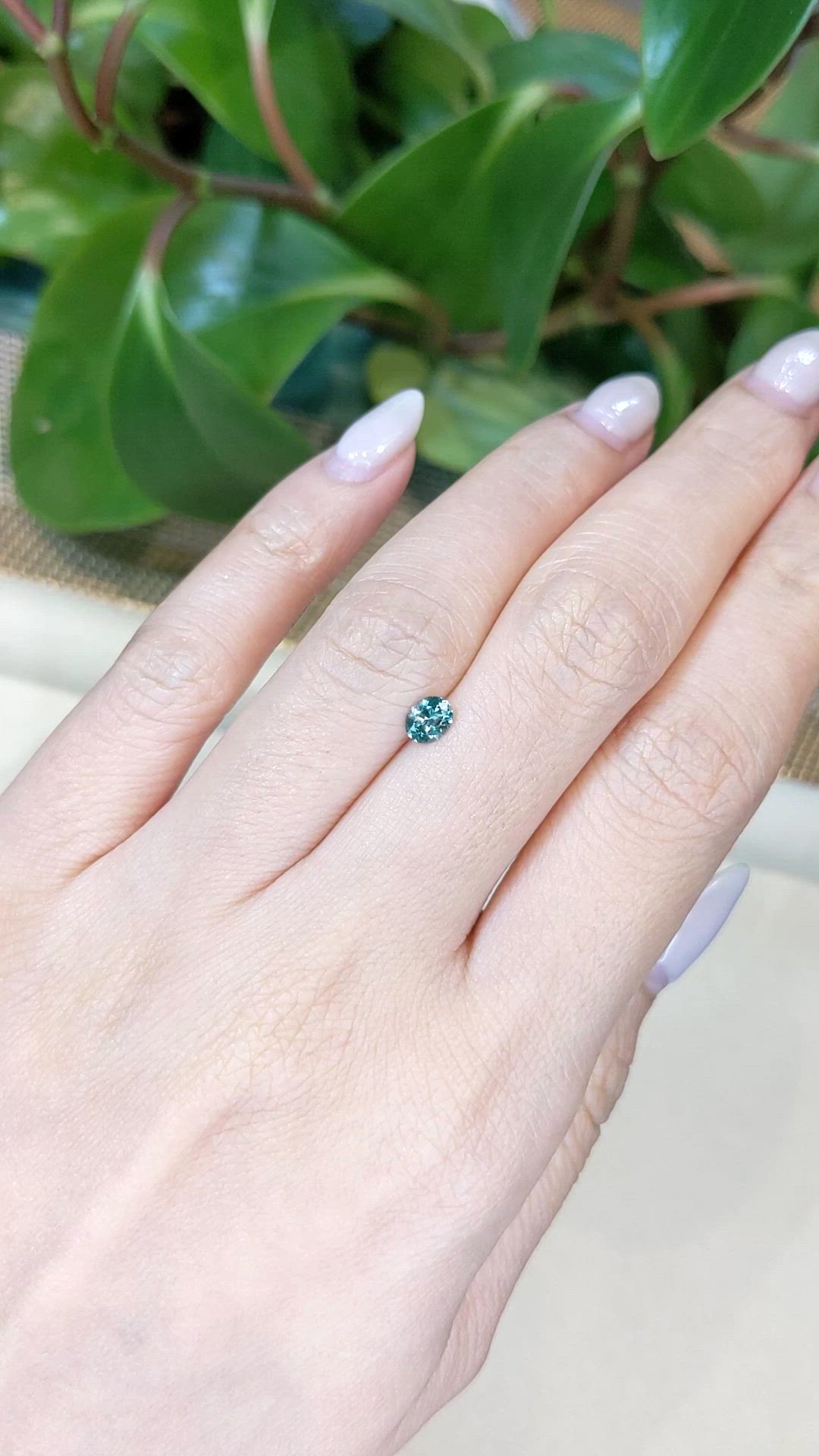 0.43 Ct. Bluish Green Sapphire from Montana Size Video