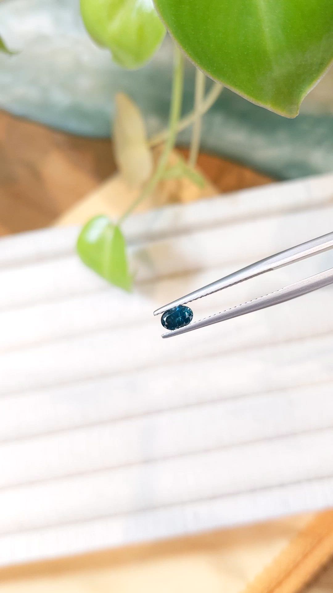 0.43 Ct. Greenish Blue Sapphire from Montana Size Video