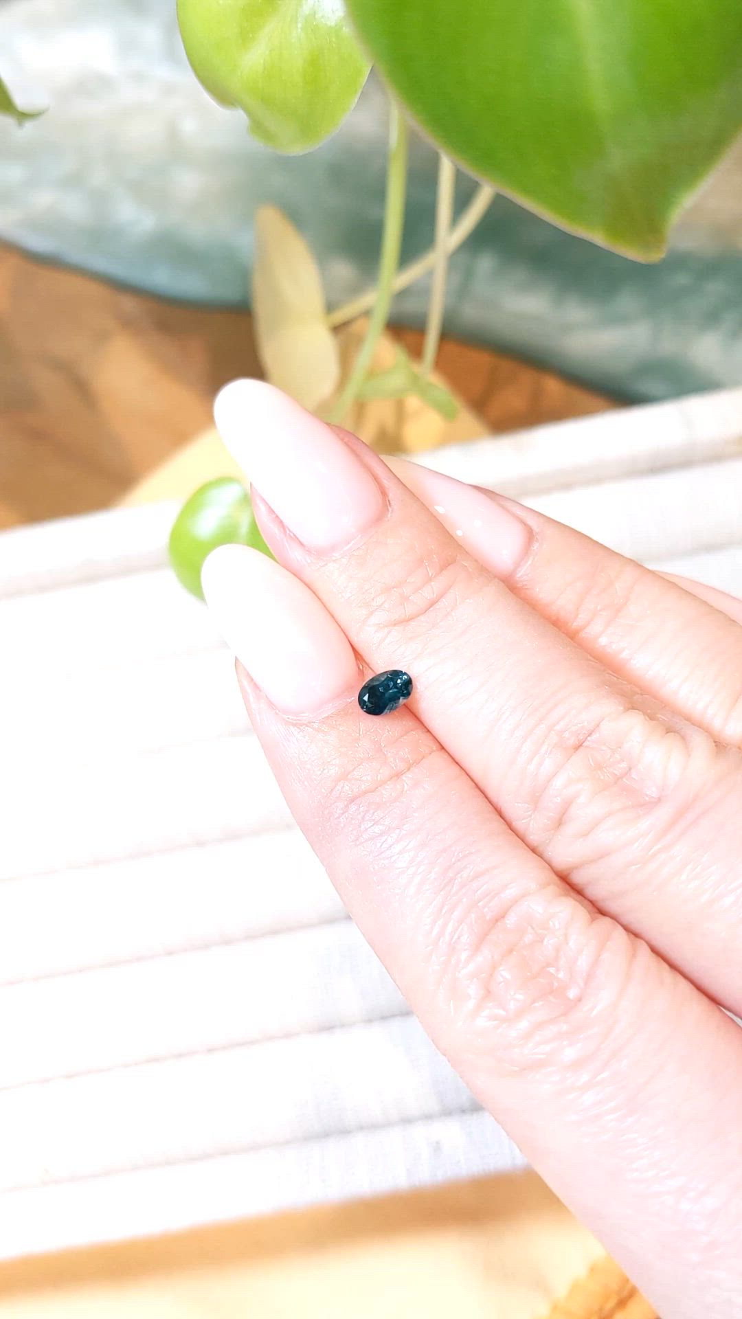 0.43 Ct. Greenish Blue Sapphire from Montana Size Video