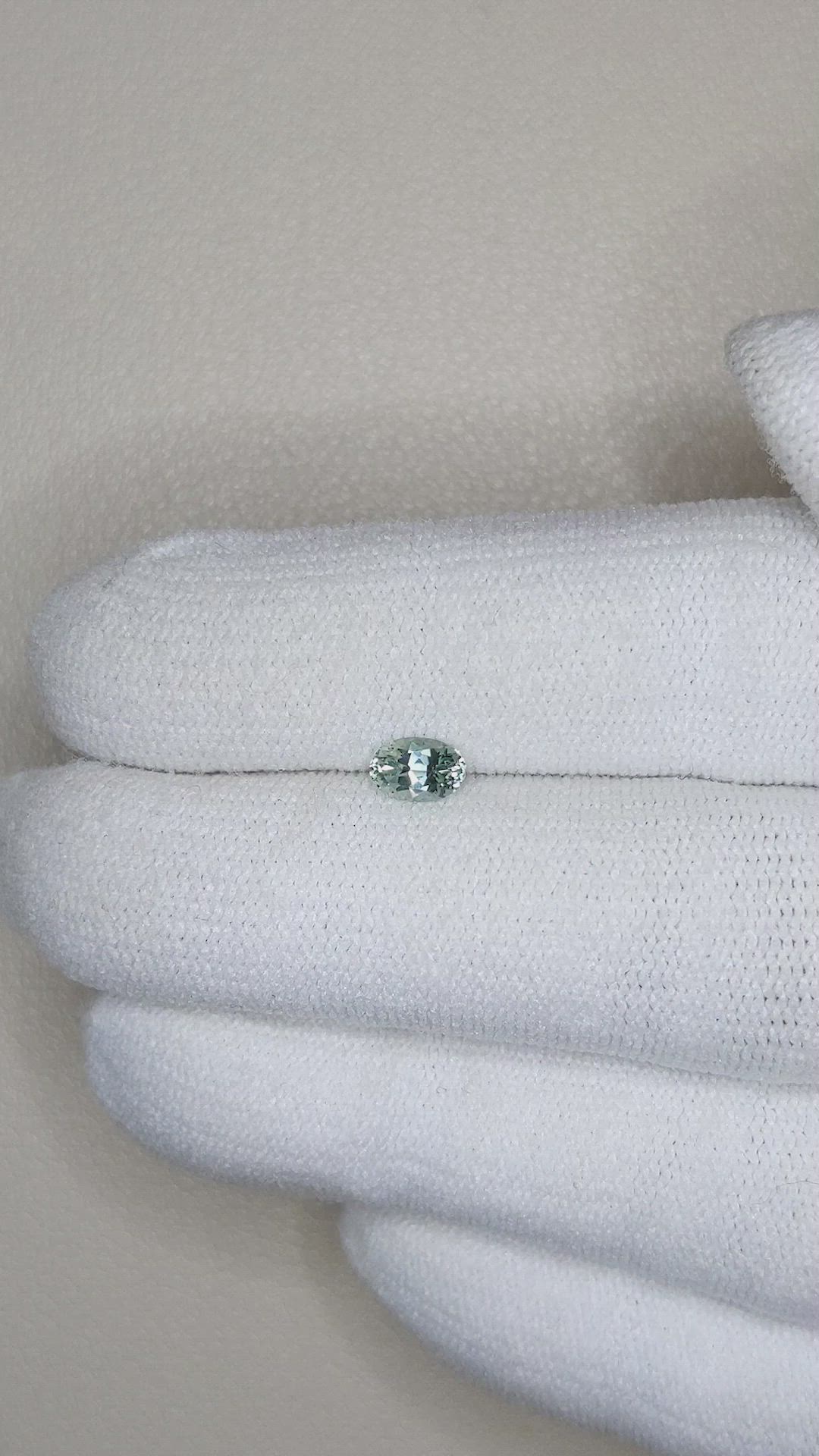 0.44 Ct. Green Sapphire from Montana Size Video