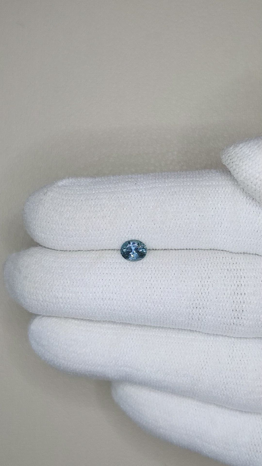 0.44 Ct. Greenish Blue Sapphire from Montana Size Video