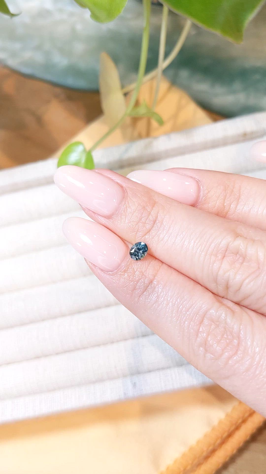 0.44 Ct. Greenish Blue Sapphire from Montana Size Video