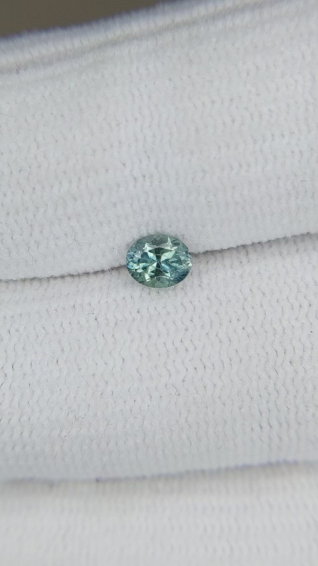 0.44 Ct. Bluish Green Sapphire from Montana Size Video