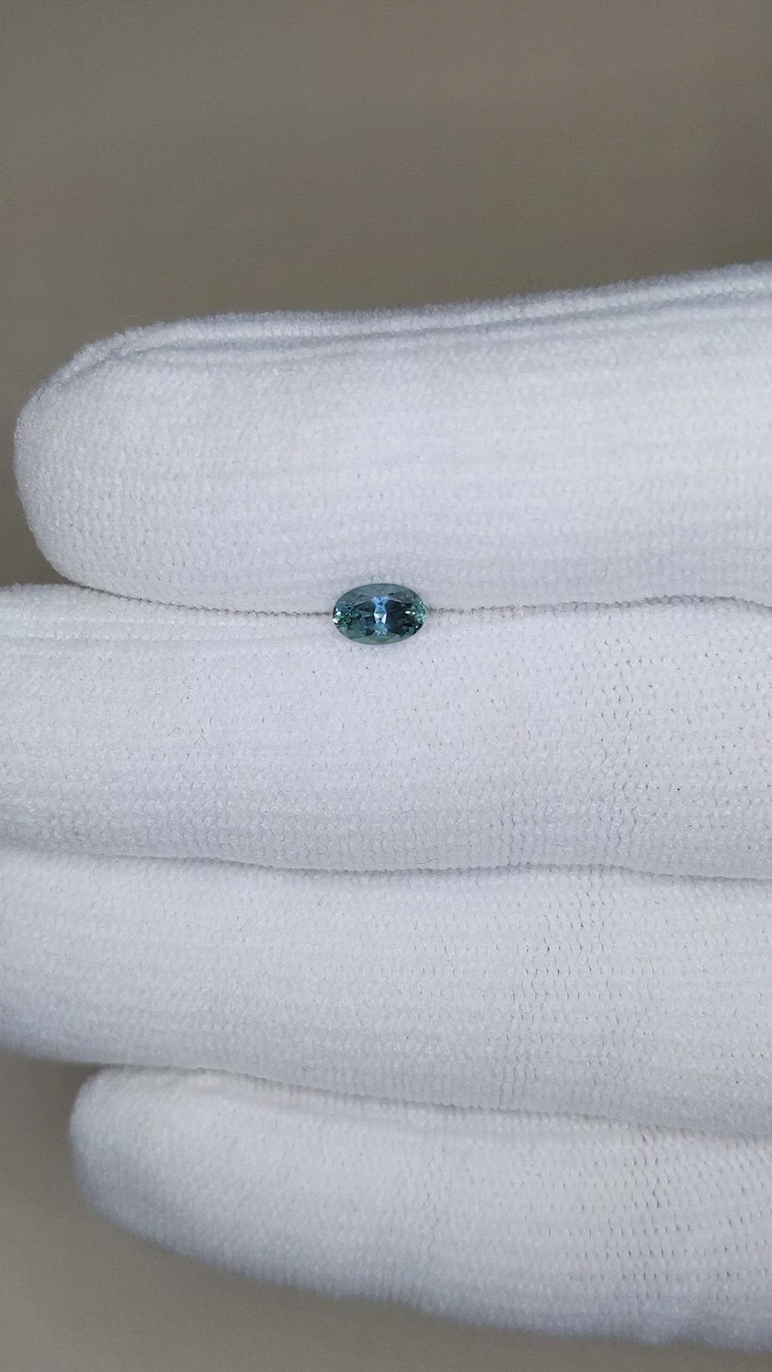 0.44 Ct. Bluish Green Sapphire from Montana Size Video