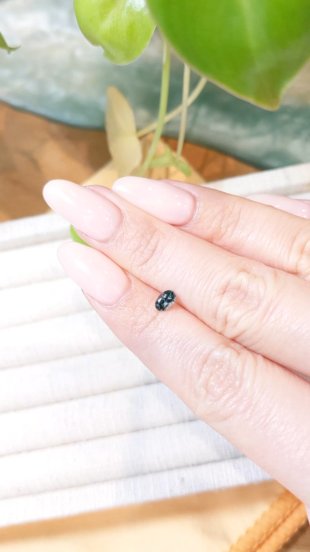 0.44 Ct. Bluish Green Sapphire from Montana Size Video