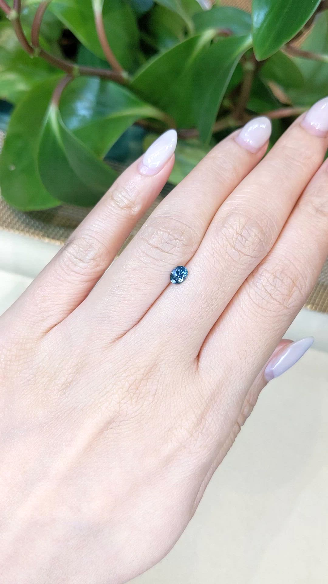 0.45 Ct. Greenish Blue Sapphire from Montana Size Video