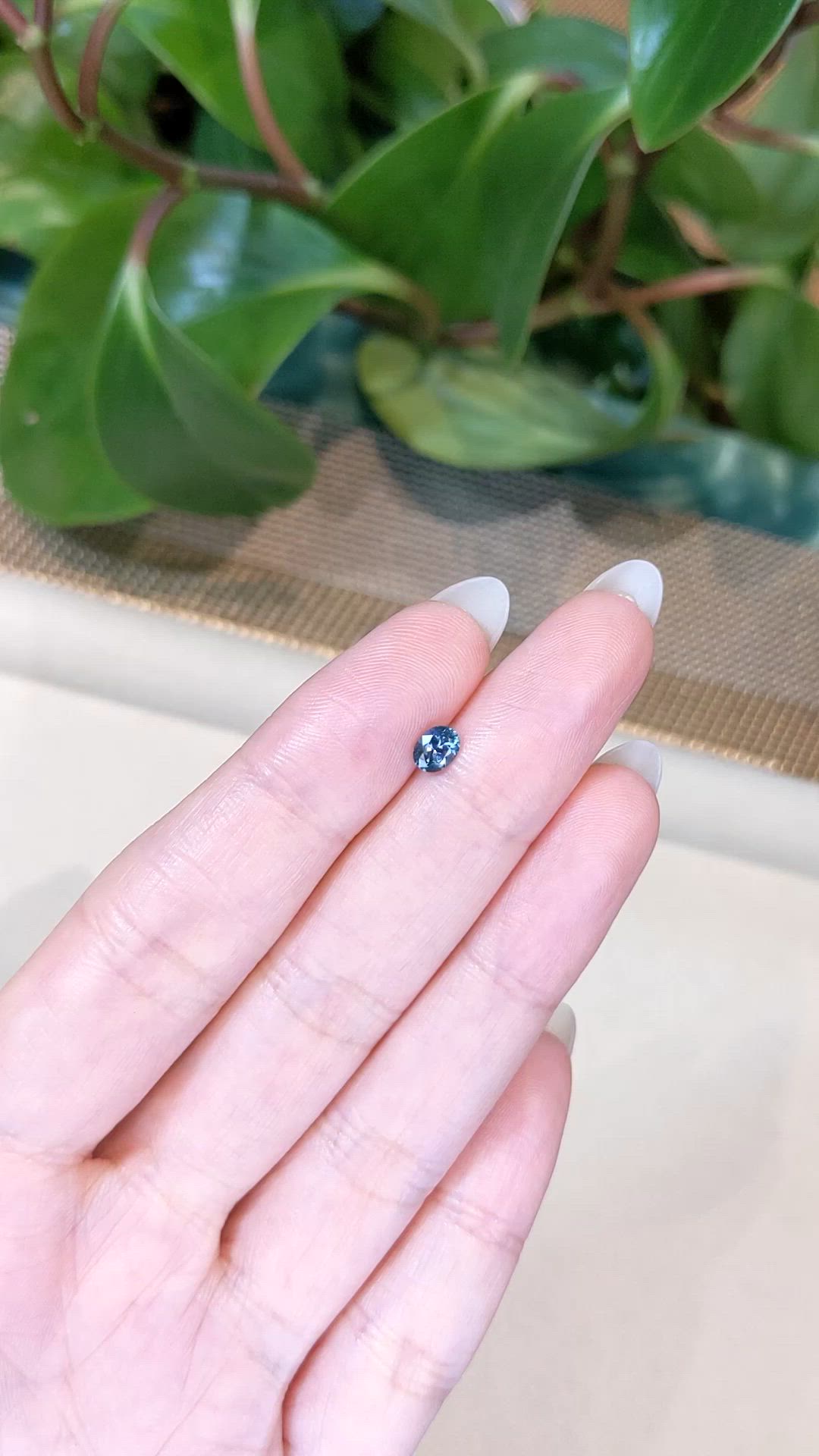 0.45 Ct. Greenish Blue Sapphire from Montana Size Video