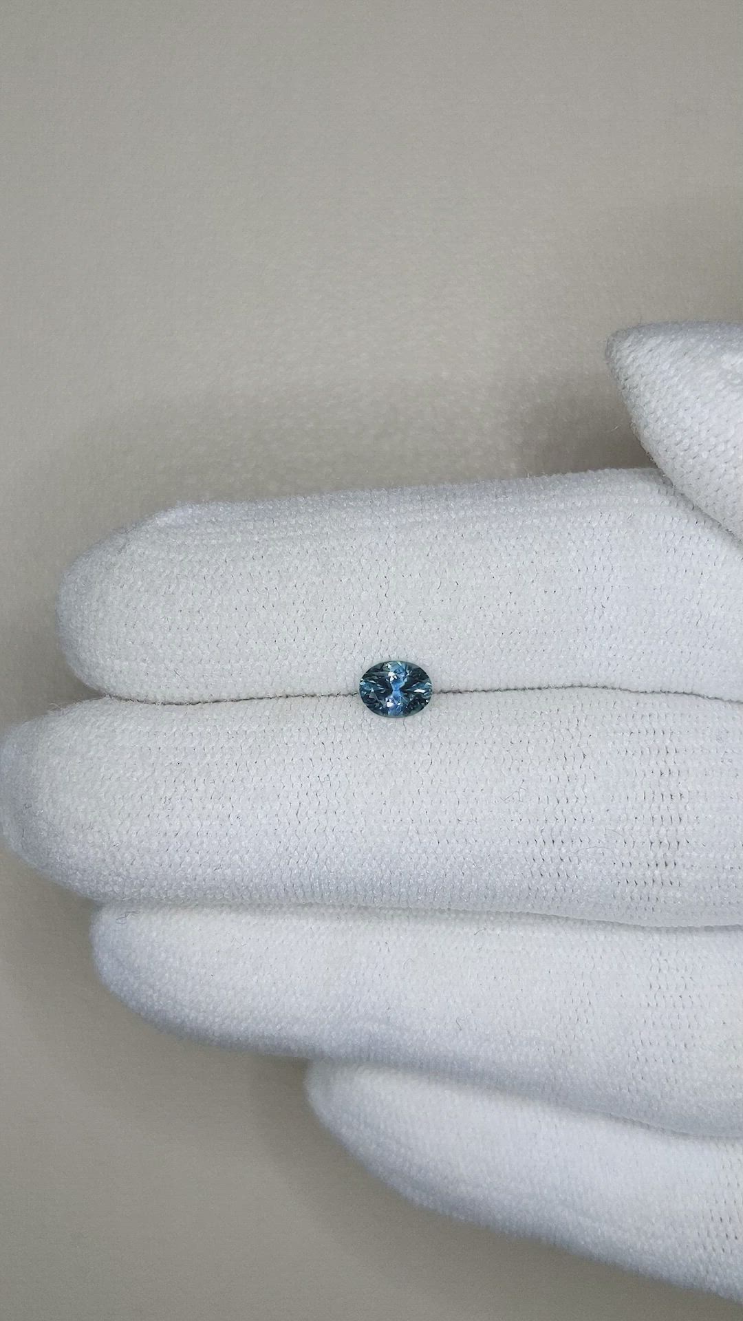 0.45 Ct. Greenish Blue Sapphire from Montana Size Video