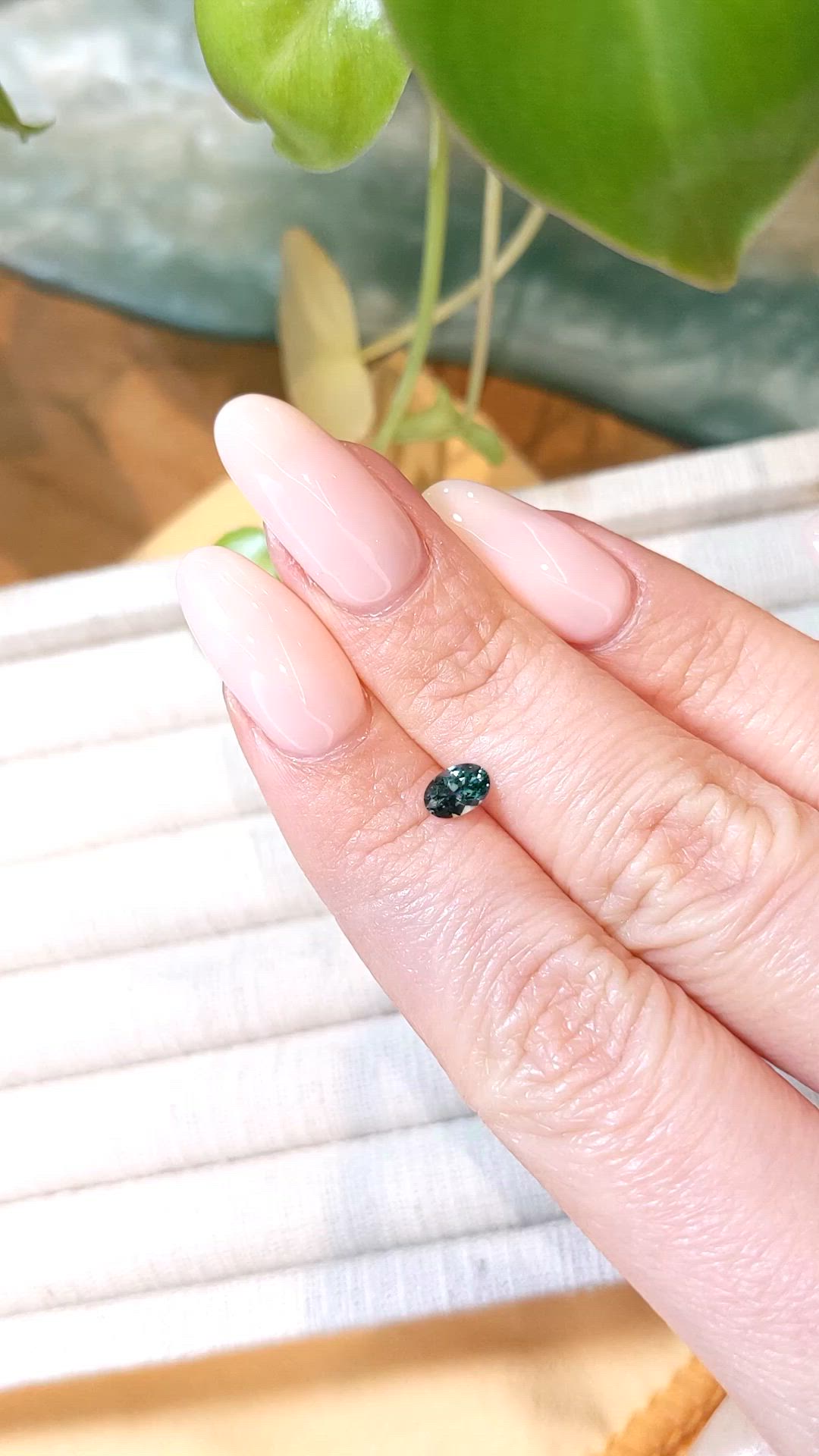 0.45 Ct. Bluish Green Sapphire from Montana Size Video