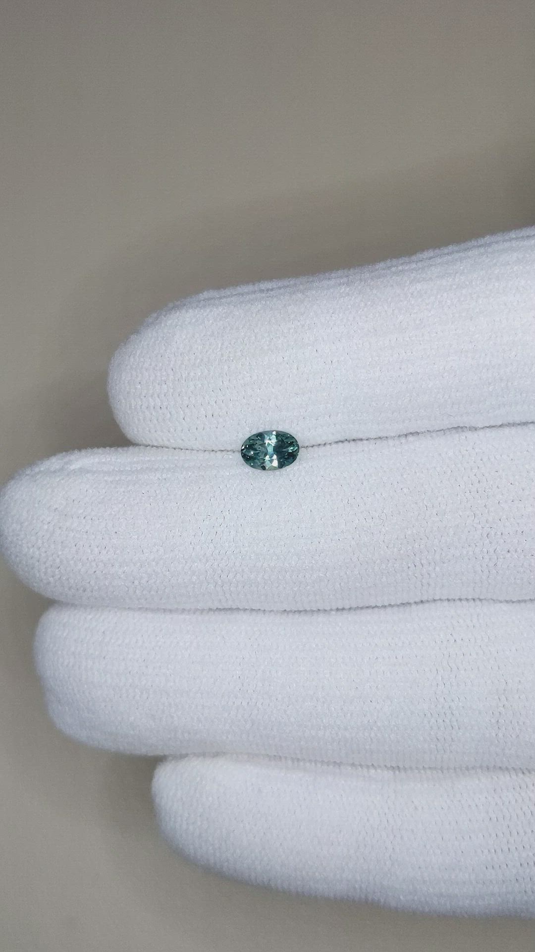 0.45 Ct. Bluish Green Sapphire from Montana Size Video
