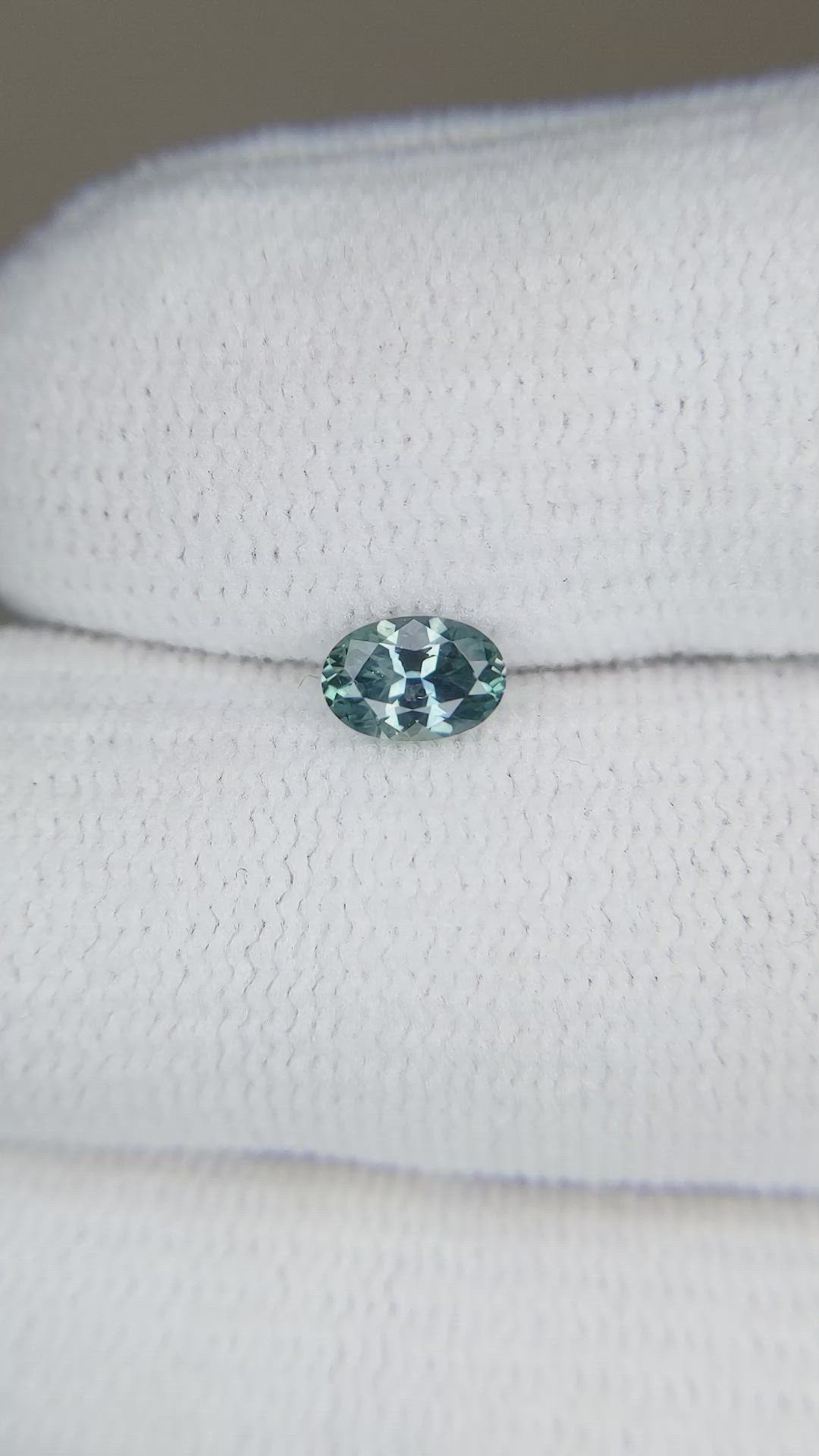 0.45 Ct. Bluish Green Sapphire from Montana Size Video