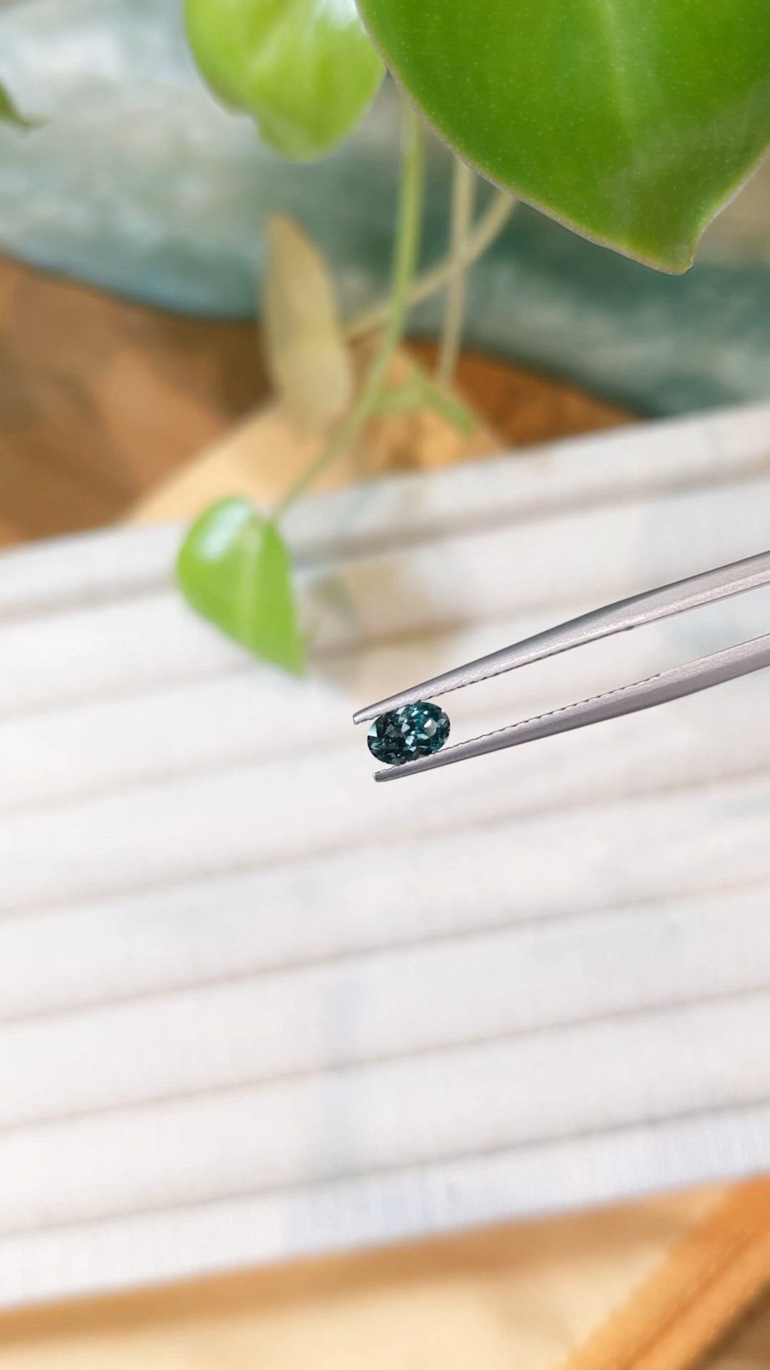 0.45 Ct. Bluish Green Sapphire from Montana Size Video