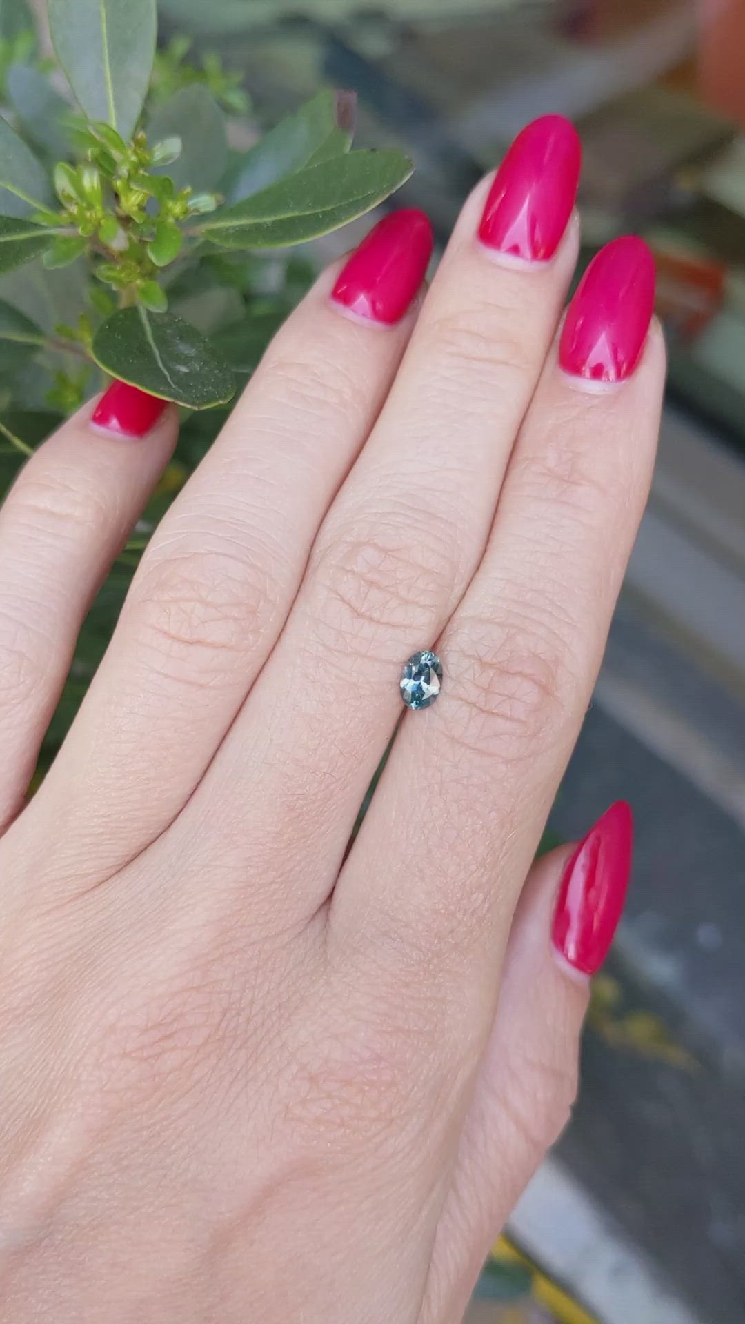 0.45 Ct. Bluish Green Sapphire from Montana Size Video